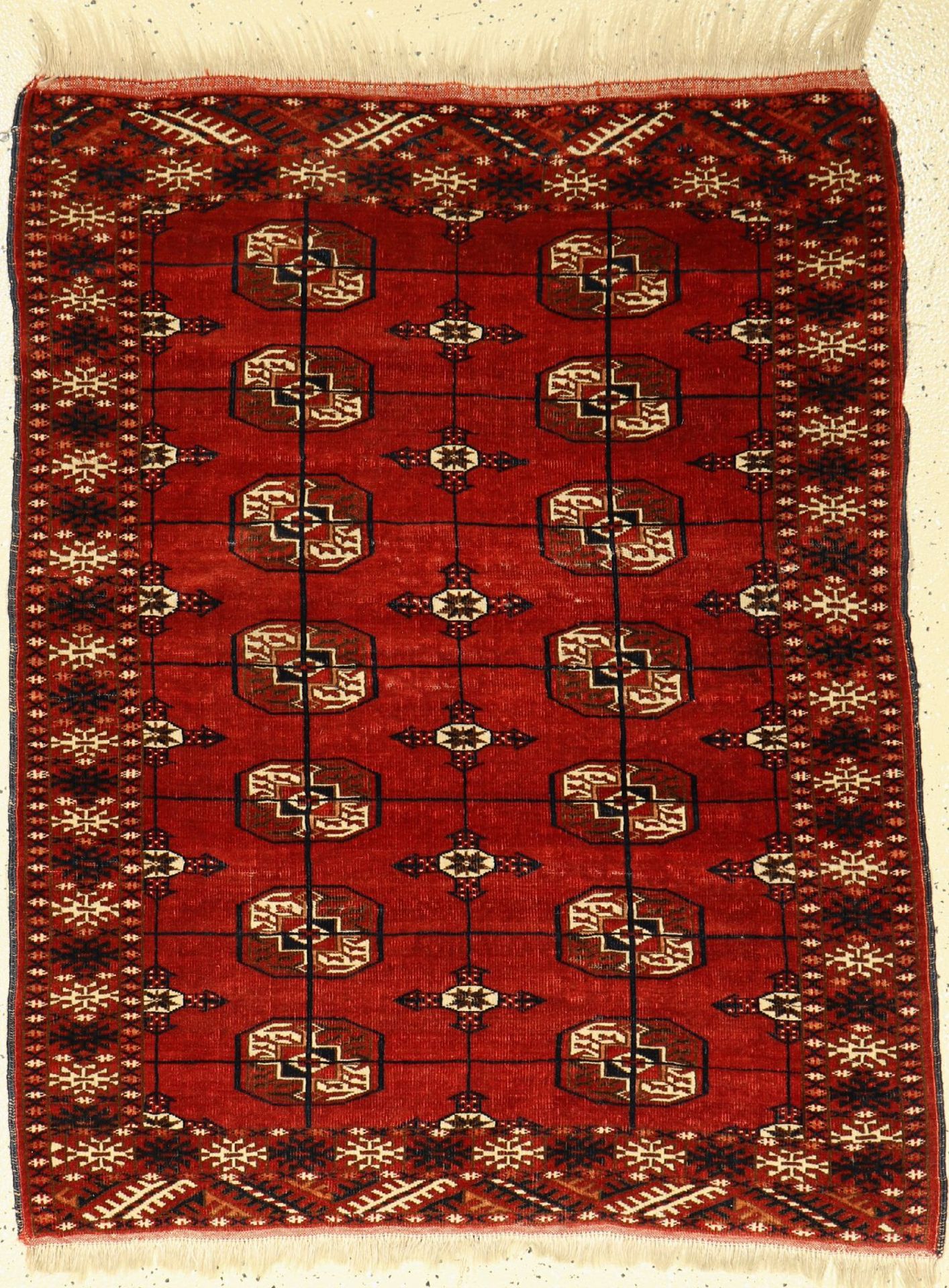 Torkman alt, Persien, ca. 60 Jahre, Wolle auf Wolle, ca. 122 x 100 cm, EHZ: 3Torkman Rug, Persia,