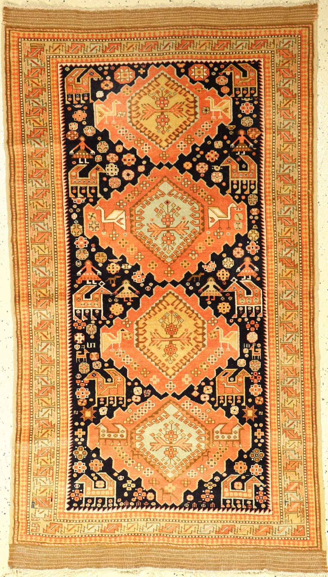 Schirwan (Re-Produktion), Azerbaijan, ca. 50 Jahre, Wolle auf Wolle, ca. 178 x 100 cm, EHZ: 2-3Azeri