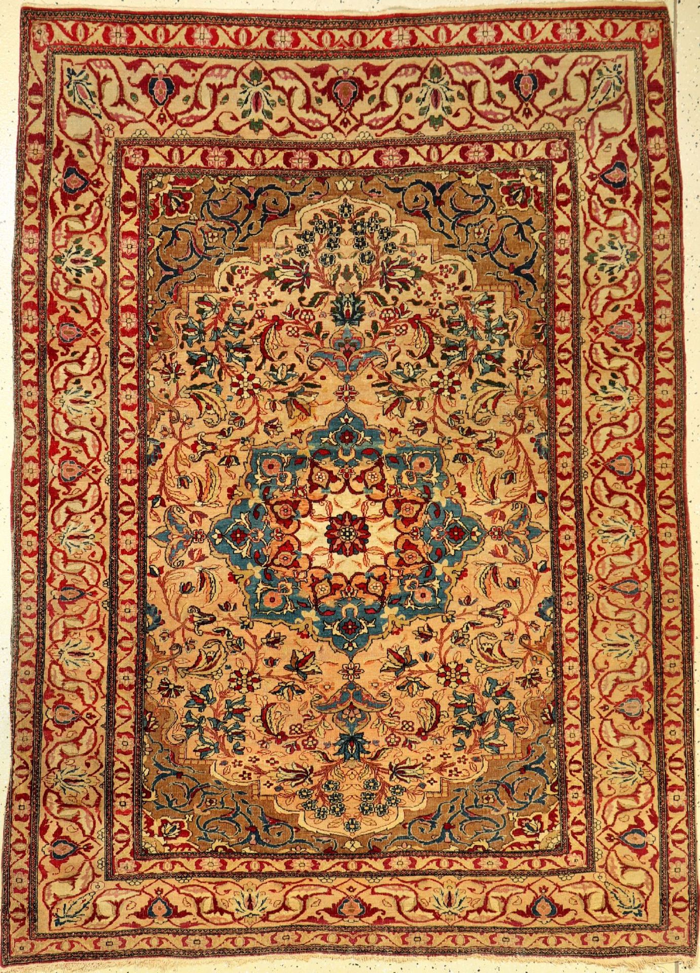 Esfahan "Ahmad" antik, Persien, 19.Jhd., Korkwolle, ca. 195 x 140 cm, EHZ: 3-4Isfahan Ahmad Rug,