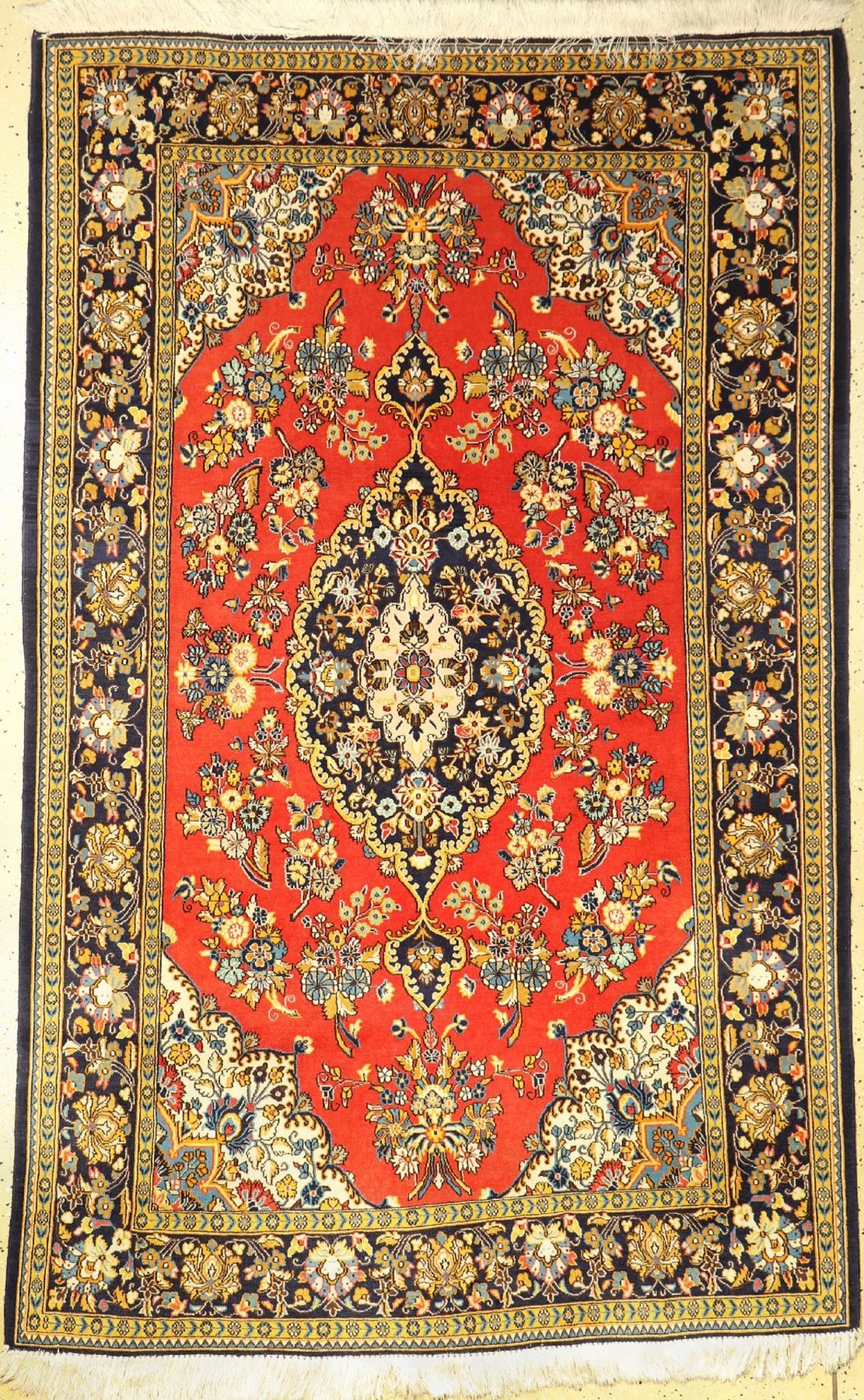 Ghom Kork, Persien, ca. 40 Jahre, Korkwollemit Seide, ca. 210 x 134 cm, EHZ: 2Kurk Qum "Part-Silk"