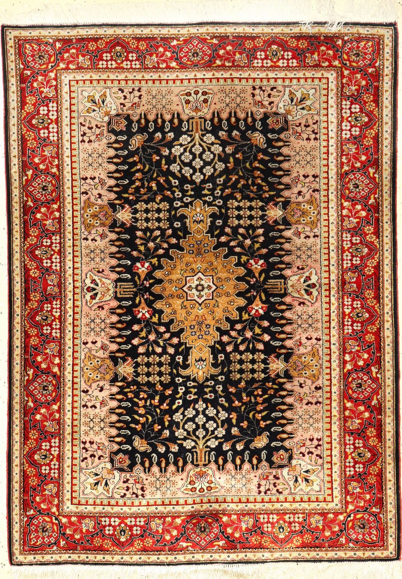 Ghom Seide, Persien, ca. 50 Jahre, reine Naturseide, ca. 152 x 102 cm, EHZ: 2Silk Qum Rug, Persia,