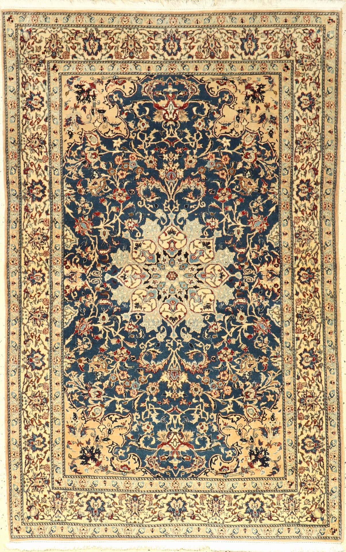 Nain fein, Persien, ca. 50 Jahre, Korkwollemit Seide, ca. 170 x 108 cm, EHZ: 2 (gereinigt)Fine
