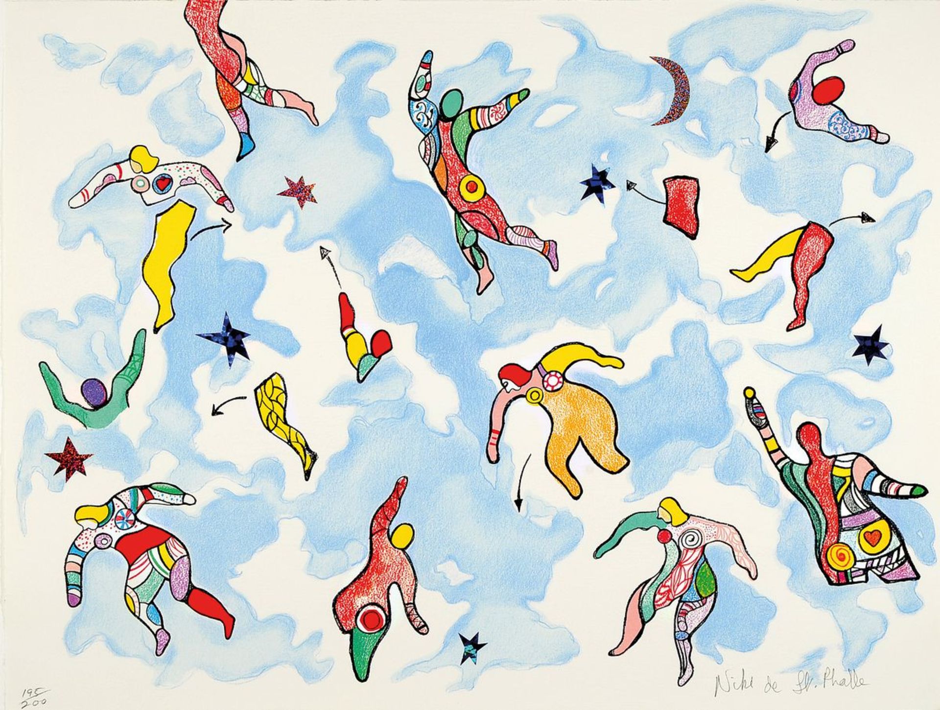 Niki de Saint Phalle, 1930-2002, Farblithographie mit Metallfoliendruck, handsigniert und num. 145/