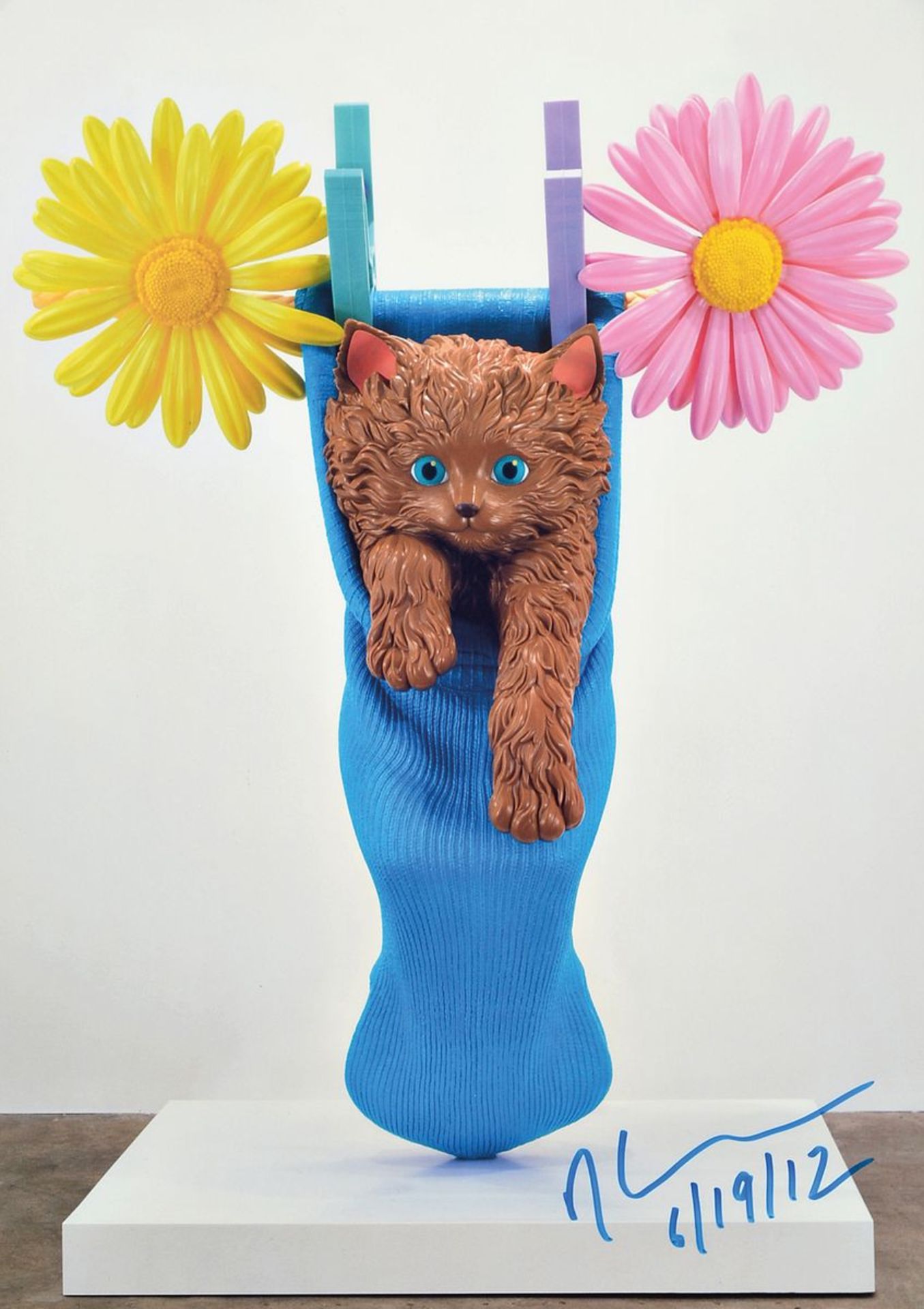 Jeff Koons, geb. 1955, "Cat on a Clothesline", Farboffset auf Karton, zwischen doppelt Plexiglas