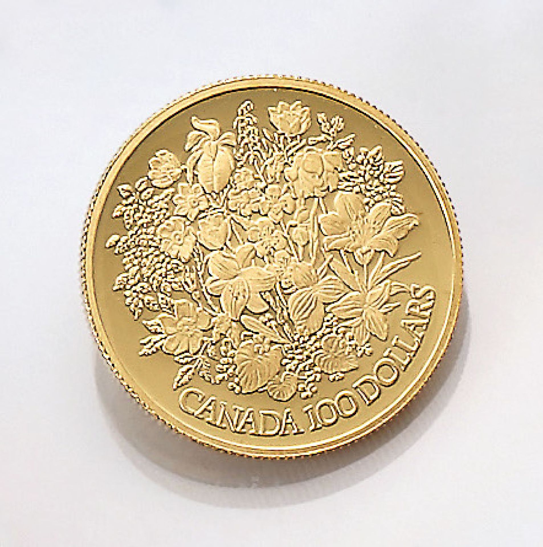 Goldmünze, 100 Dollars, Canada, 1977, zum 25-jährigen Regierungsjubiläum von Elizabeth II.Gold coin,