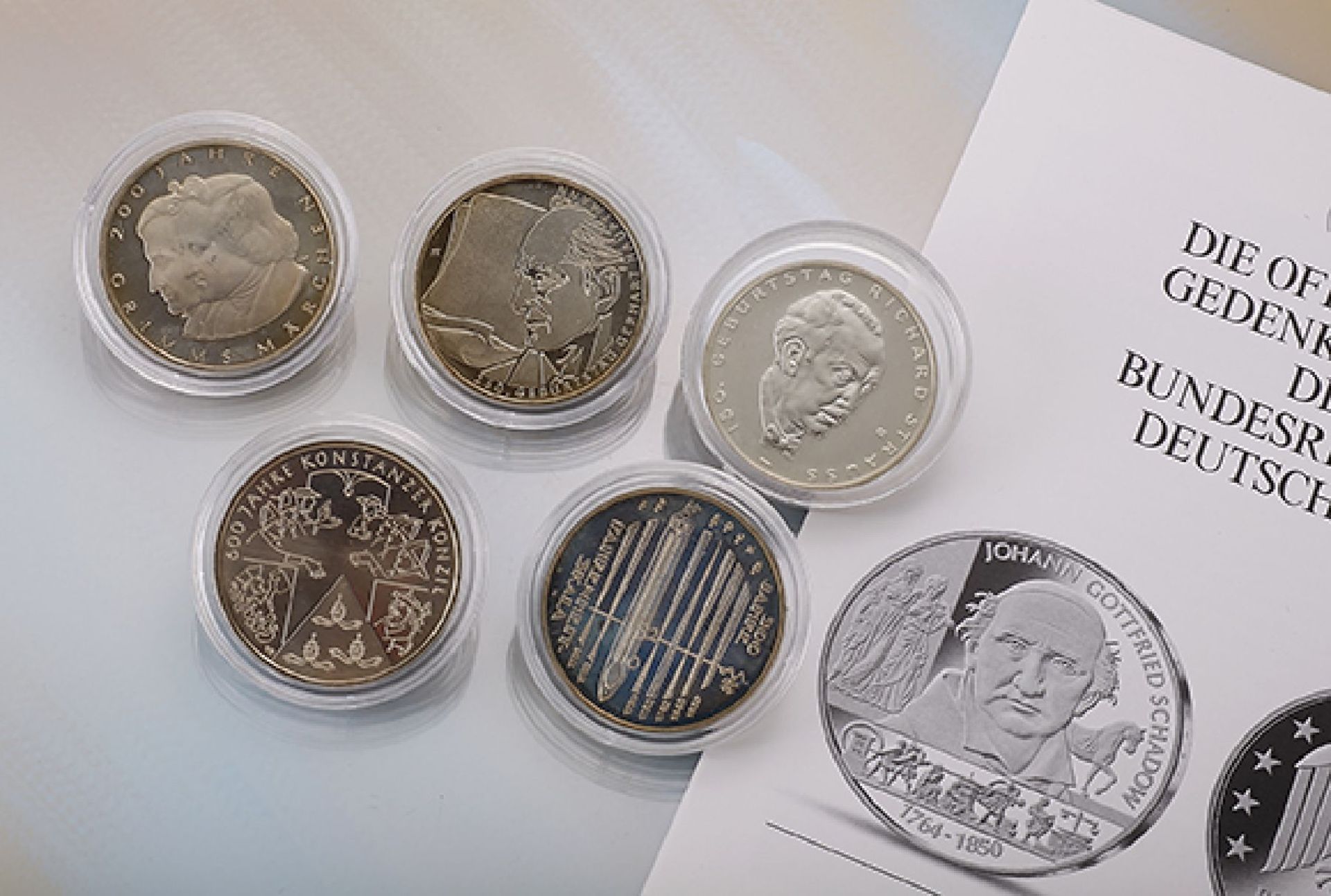 Konvolut 20 Silbermünzen, 10 Mark, Deutschland, 2007-2014, best. aus: 50 JahreRömische Verträge,