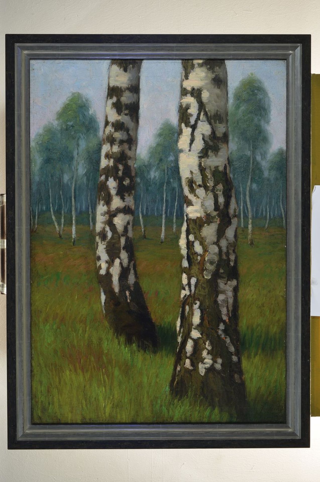 Gottlieb (Bohumil) Hradecny, 1876-1960, Birken, Öl/Lwd, re. u. signiert, ca. 85x60cm/ 95x70cm, R. - Bild 3 aus 3