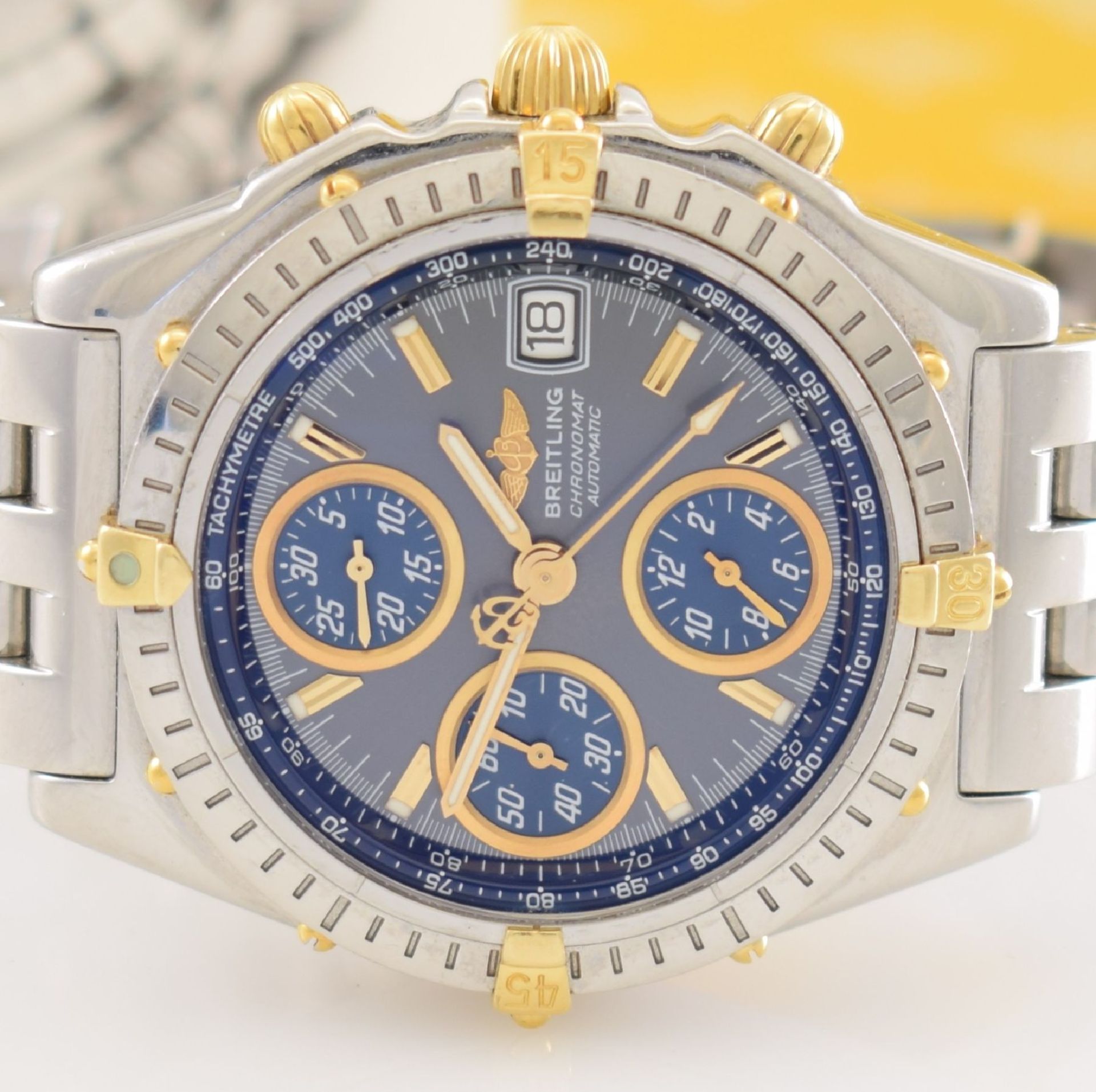 BREITLING Chronomat Herrenarmbanduhr, Schweiz um 1998, Automatik, Ref. B13050.1, verschr. Geh. in - Bild 3 aus 7