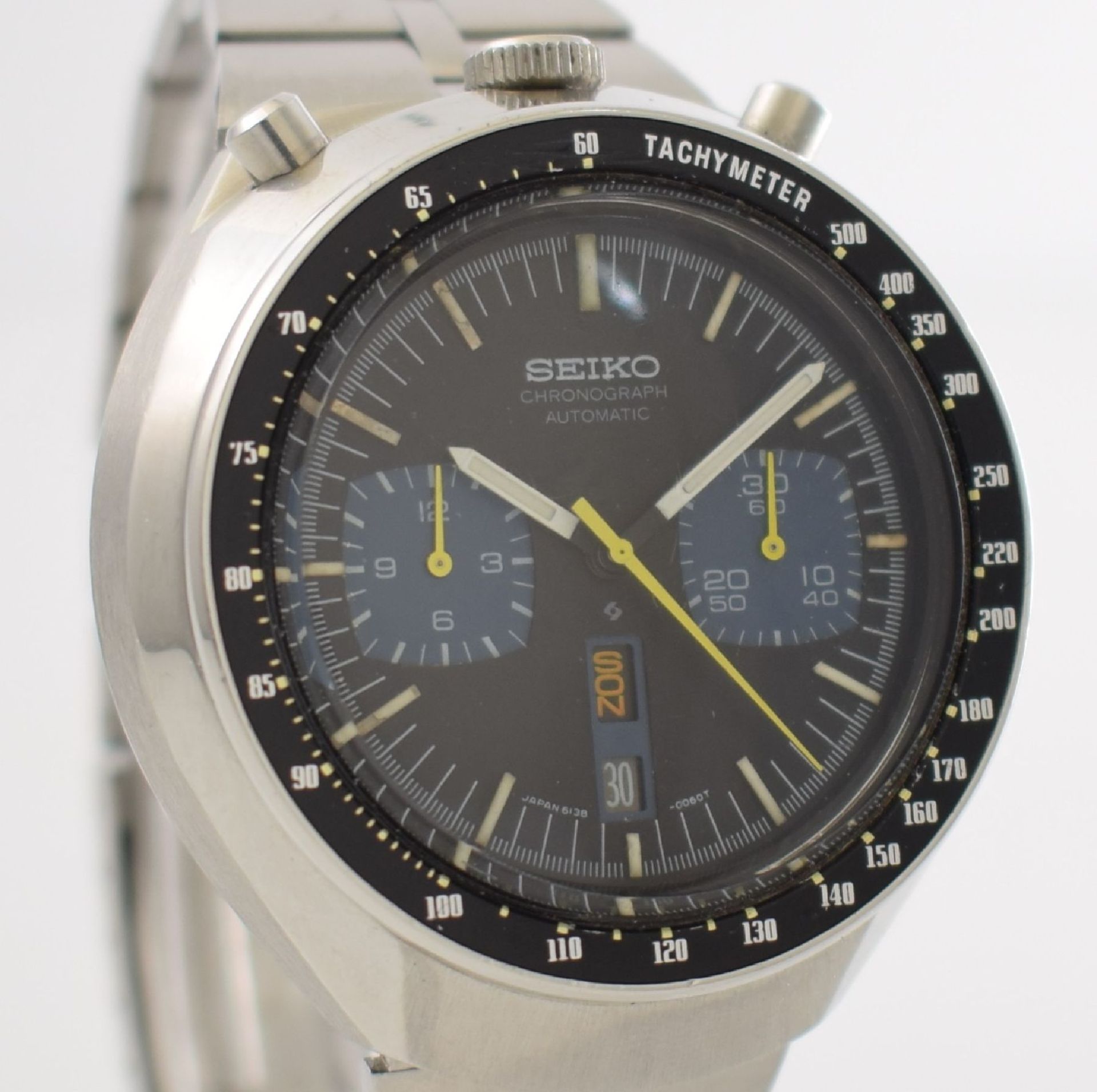 SEIKO sog. BULLHEAD Armbandchronograph, Japan um 1970, Automatik, Ref. 6138-0040, verschr. - Bild 6 aus 7