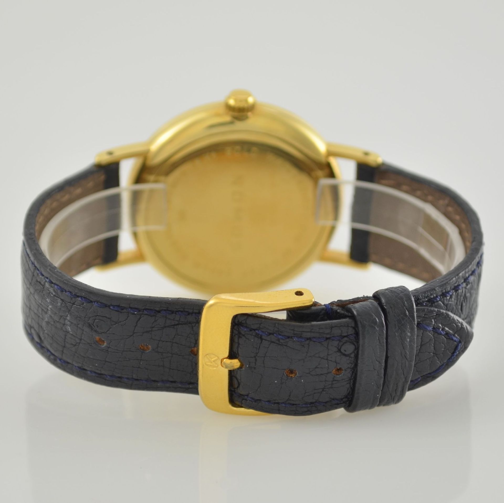 NOMOS Ludwig Herrenarmbanduhr in 750/000 GG, Deutschland um 2005, Handaufzug, Monocoque- Gehäuse, - Bild 5 aus 8