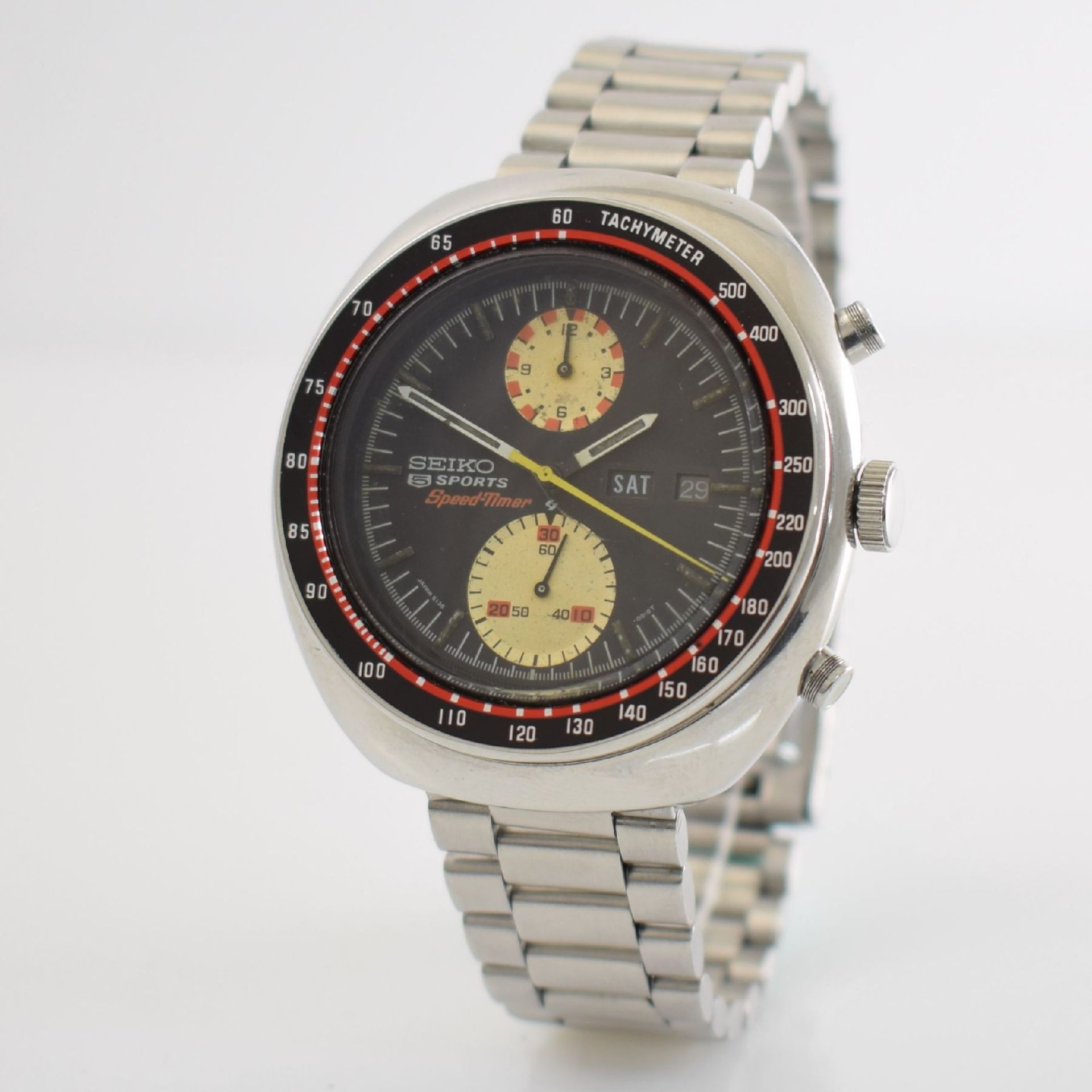 SEIKO 5 Sports Schaltradchronograph Speed-Timer, Automatik, Japan für den dtsch. Markt um 1970, Ref. - Bild 3 aus 8