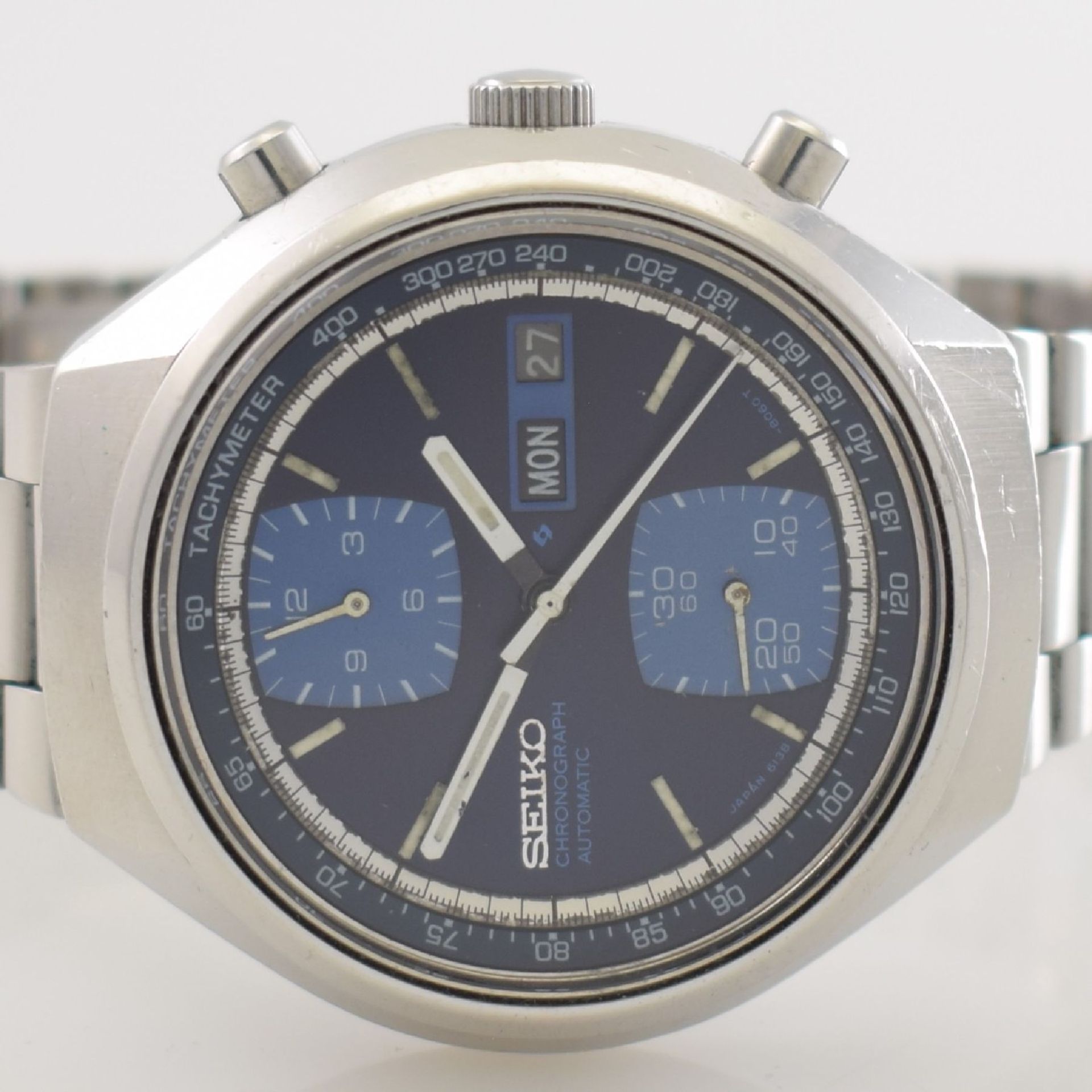 SEIKO Herrenarmbanduhr mit Chronograph, Japan um 1970, Automatik, Ref. 6138-8030, Edelstahlgeh. - Bild 2 aus 7