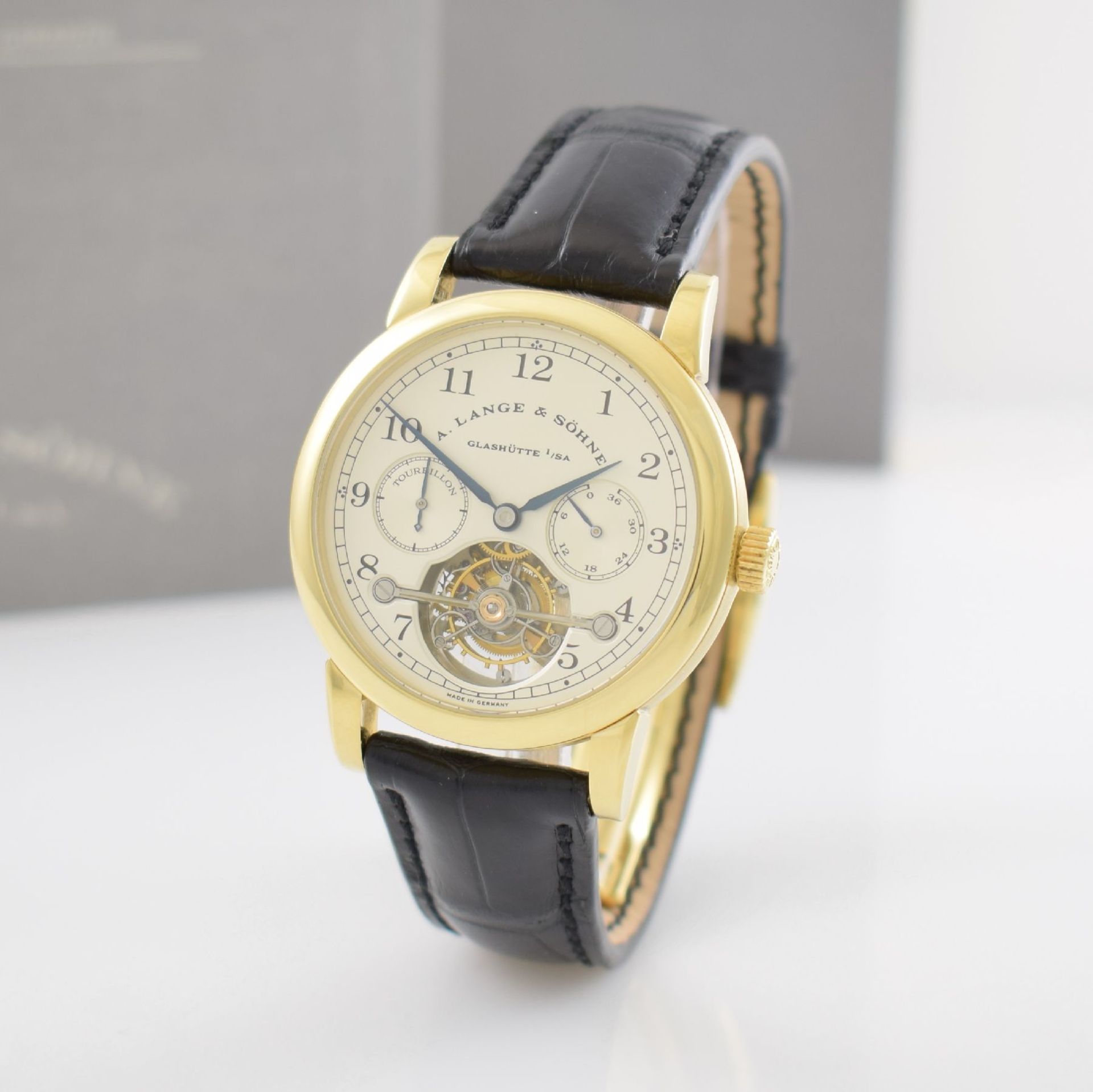 A. LANGE & SÖHNE hochfeines & seltenes Tourbillon Pour le Mérite in GG 750/000, Ref. 701.001, auf - Bild 4 aus 13