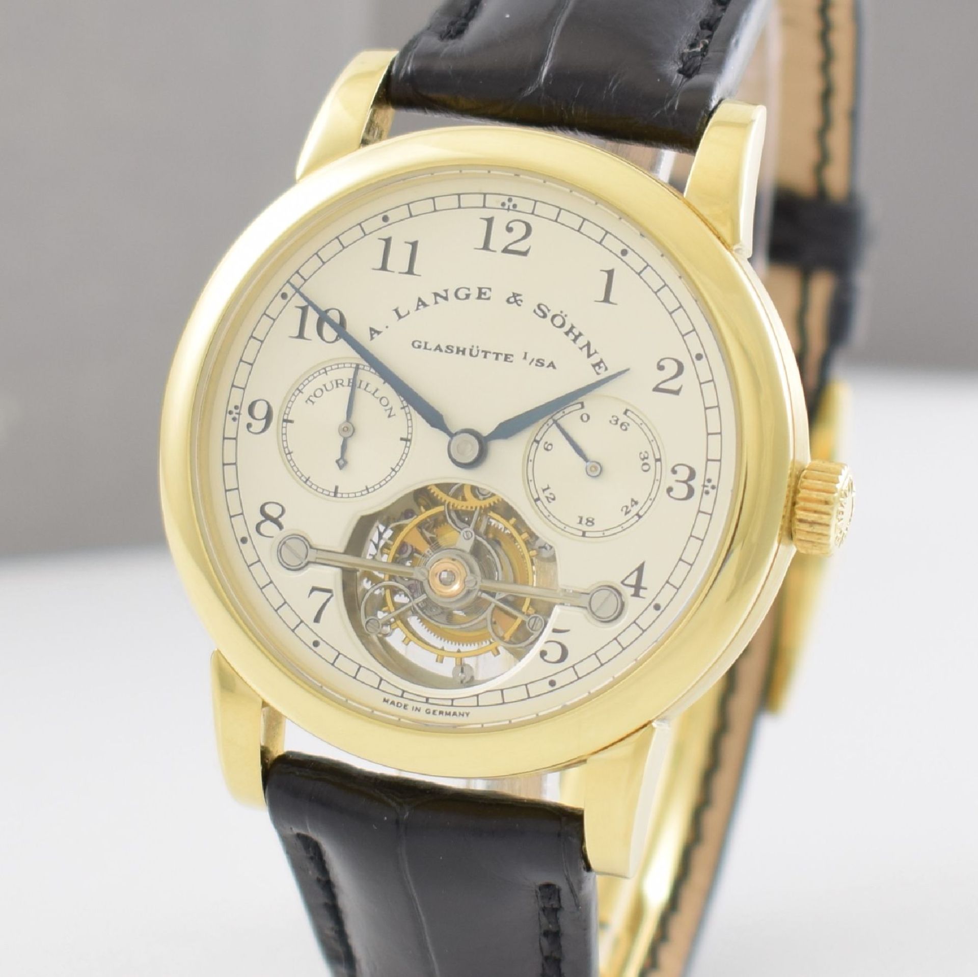 A. LANGE & SÖHNE hochfeines & seltenes Tourbillon Pour le Mérite in GG 750/000, Ref. 701.001, auf - Bild 5 aus 13