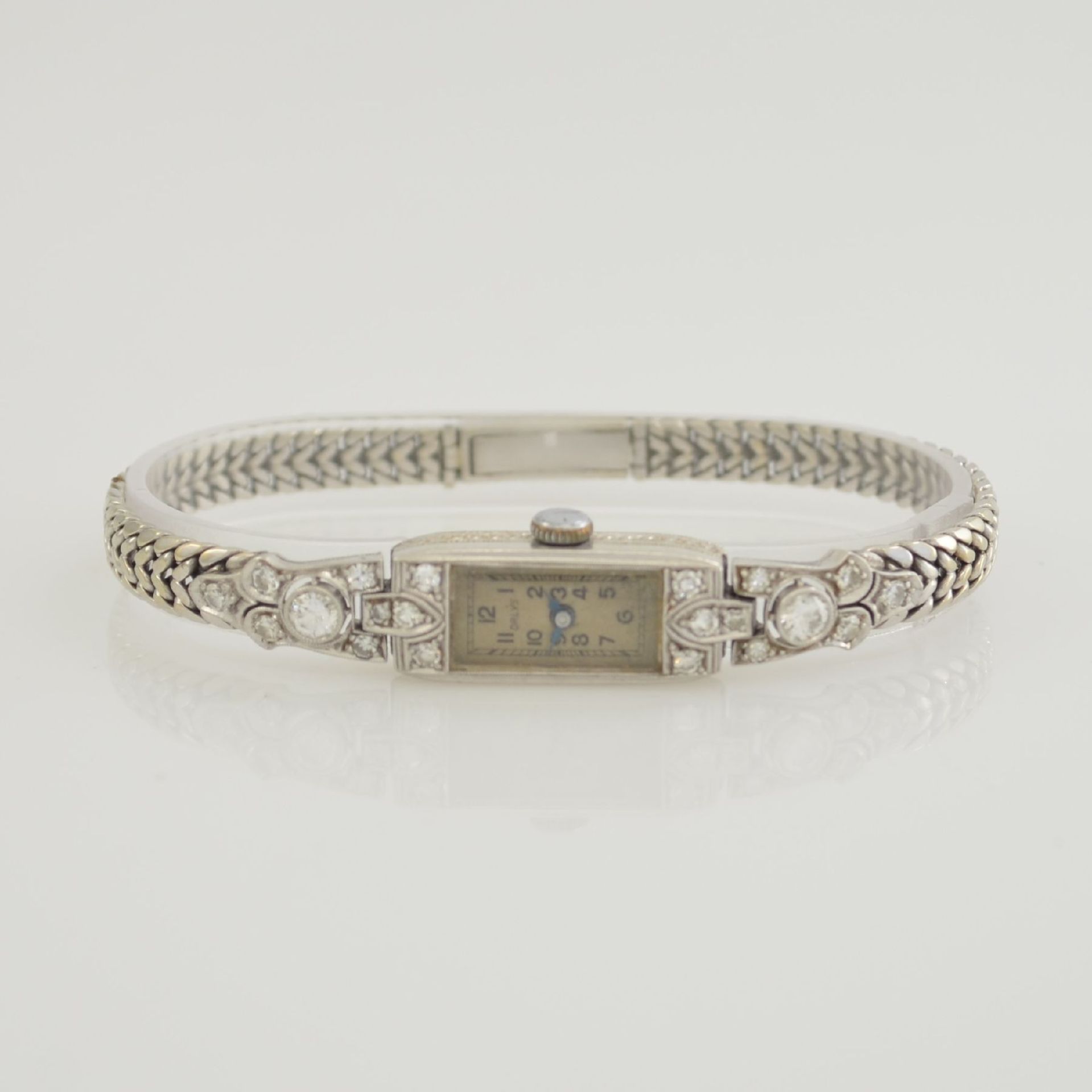 ORLYS Art Deco Damenarmbanduhr in WG 750/000 & 585/000, Schweiz um 1925, Handaufzug, Geh. in WG