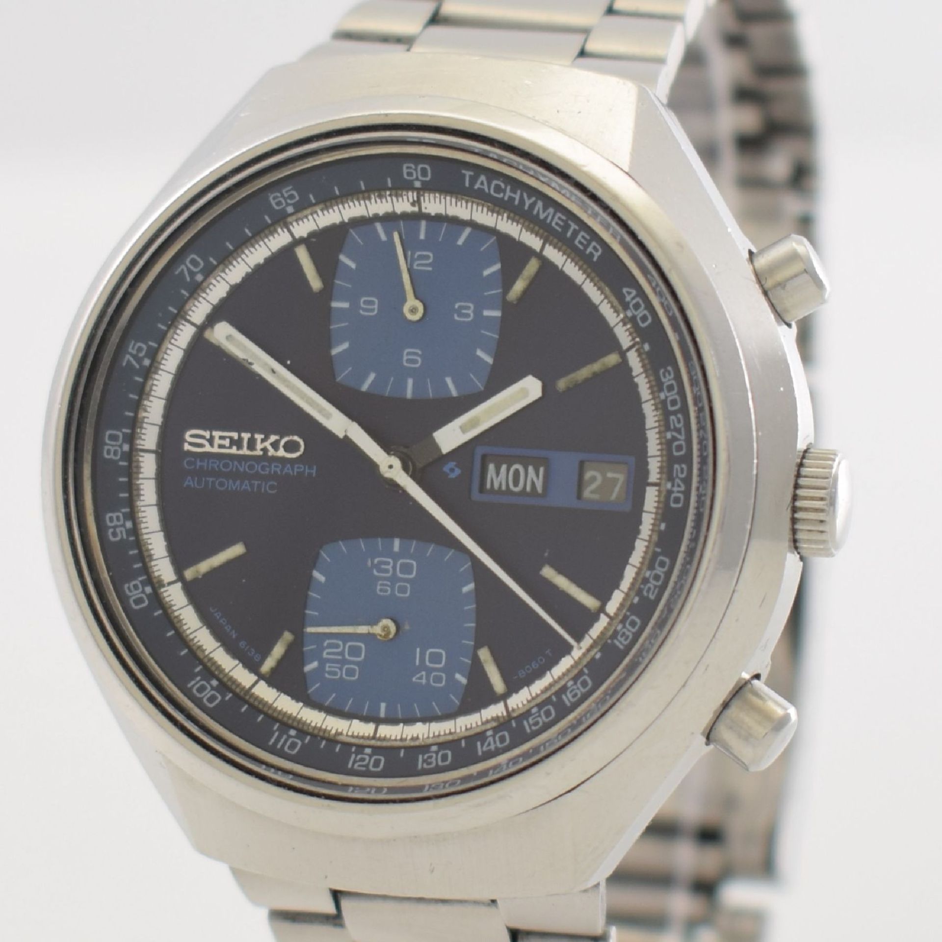 SEIKO Herrenarmbanduhr mit Chronograph, Japan um 1970, Automatik, Ref. 6138-8030, Edelstahlgeh. - Bild 4 aus 7