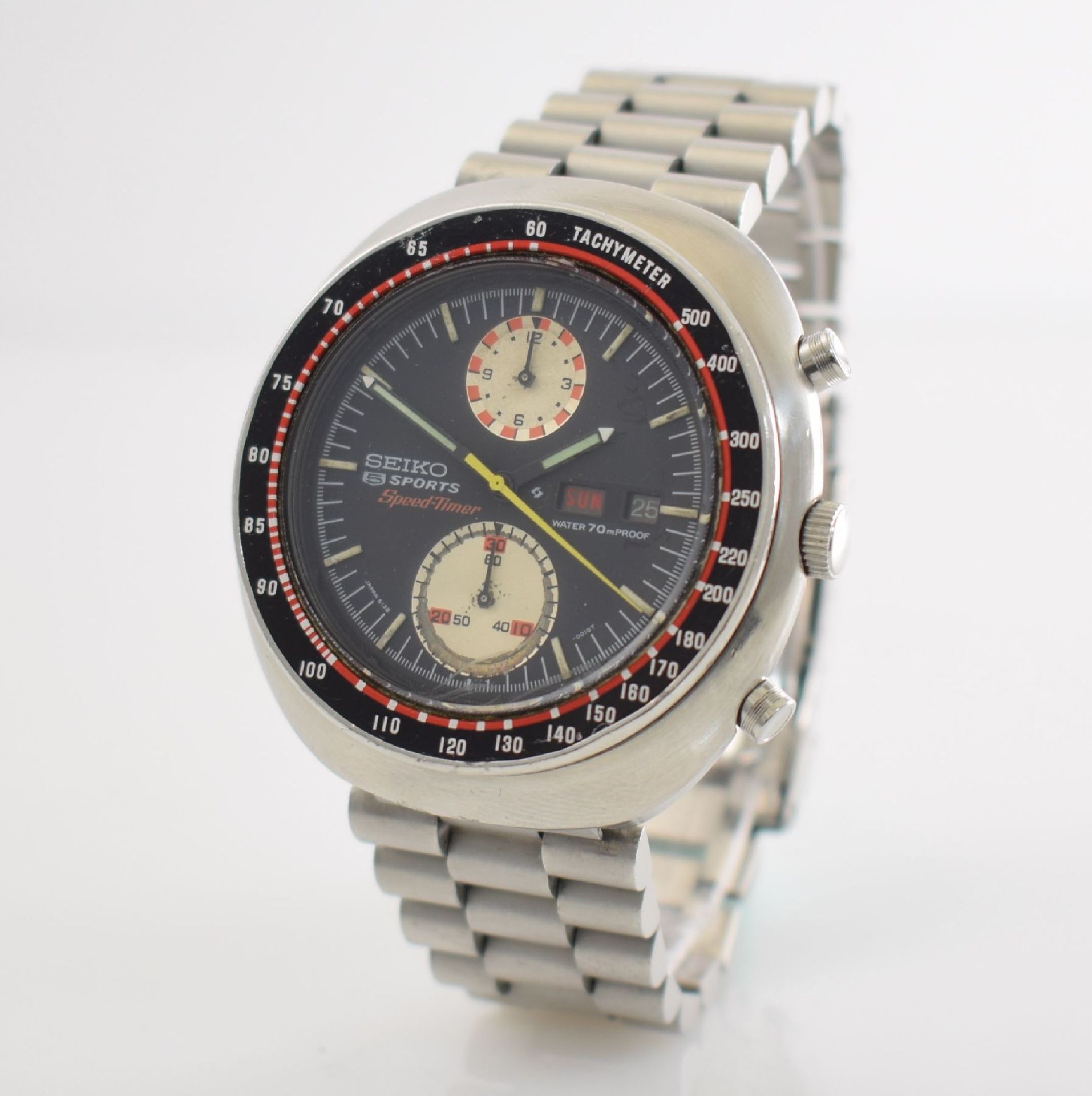 SEIKO 5 Sports Schaltradchronograph Speed-Timer, Automatik, Japan für den dtsch. Markt um 1970, Ref. - Bild 3 aus 6