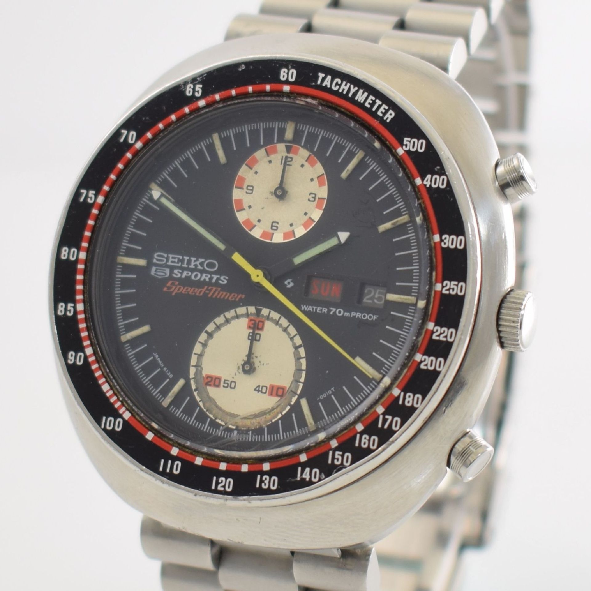 SEIKO 5 Sports Schaltradchronograph Speed-Timer, Automatik, Japan für den dtsch. Markt um 1970, Ref. - Bild 4 aus 6