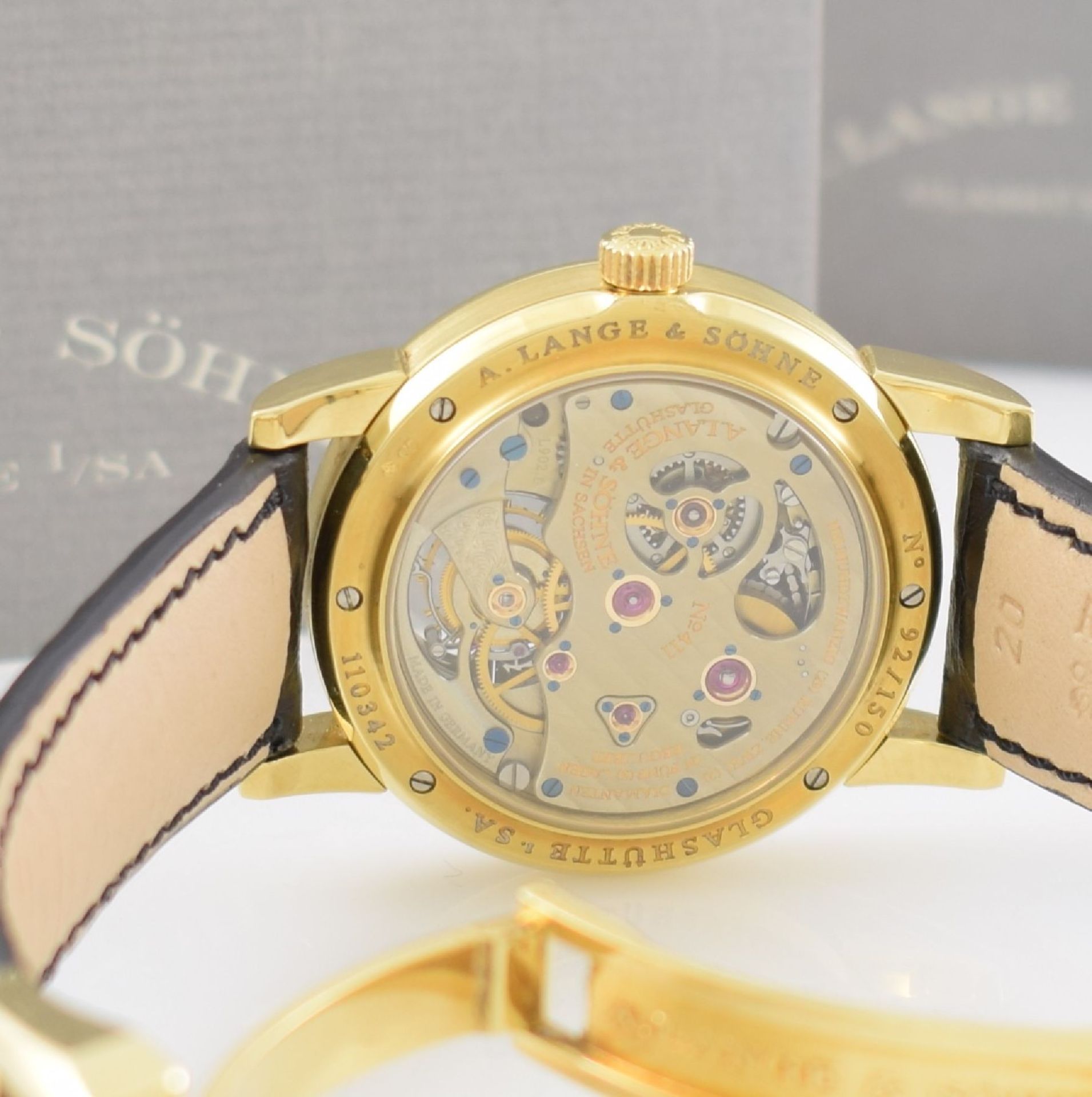 A. LANGE & SÖHNE hochfeines & seltenes Tourbillon Pour le Mérite in GG 750/000, Ref. 701.001, auf - Bild 9 aus 13