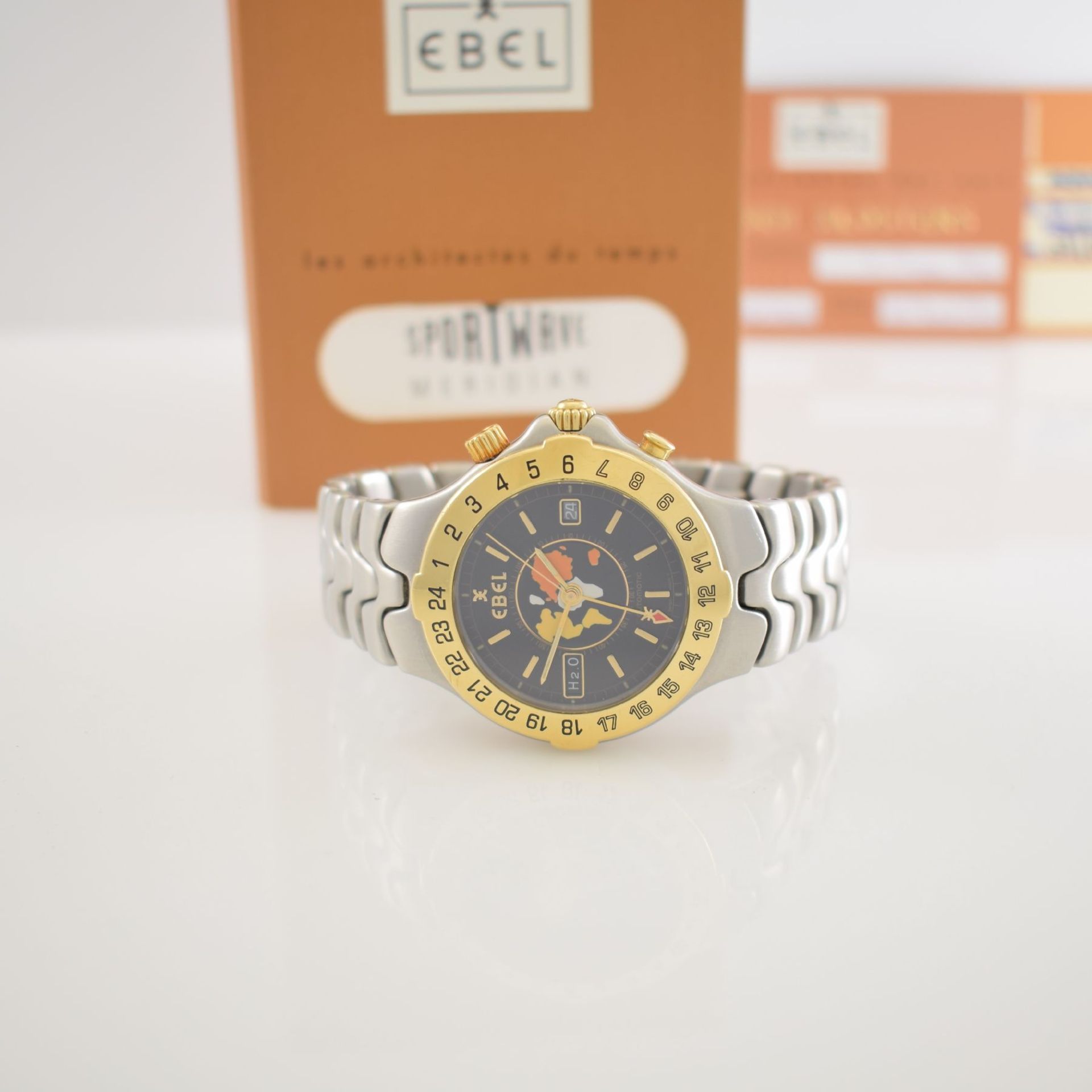 EBEL Herrenarmbanduhr Modell Sportwave Meridian, Schweiz um 1996, Automatik, Ref. E6122641,