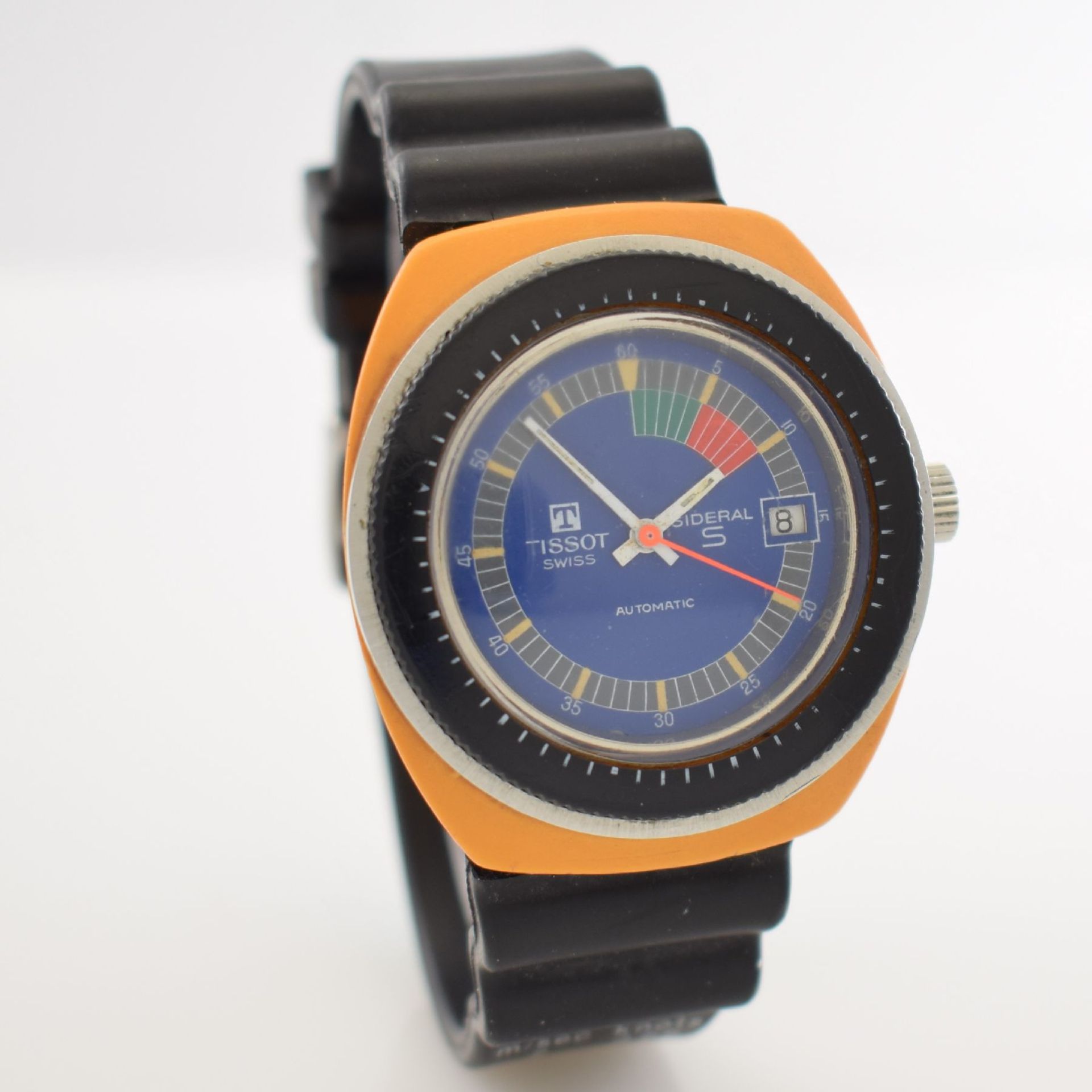 TISSOT Sideral S Herrenarmbanduhr, Schweiz um 1970, Automatik, Fiberglas-Monocoque-Geh., beids. - Bild 5 aus 7