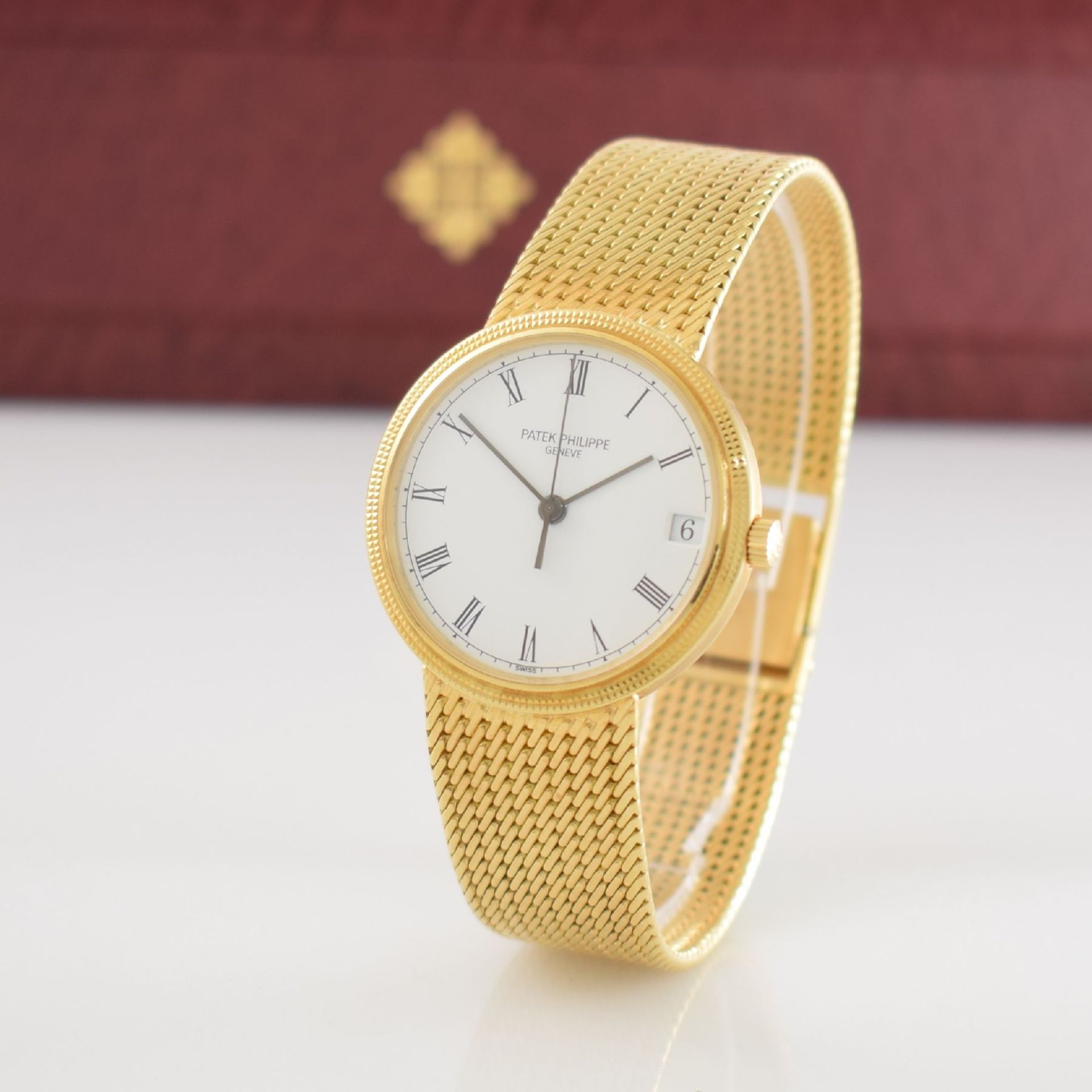 PATEK PHILIPPE feine Herrengoldbanduhr Modell Calatrava Ref. 3802/205, Schweiz um 2000, Automatik, - Bild 4 aus 10