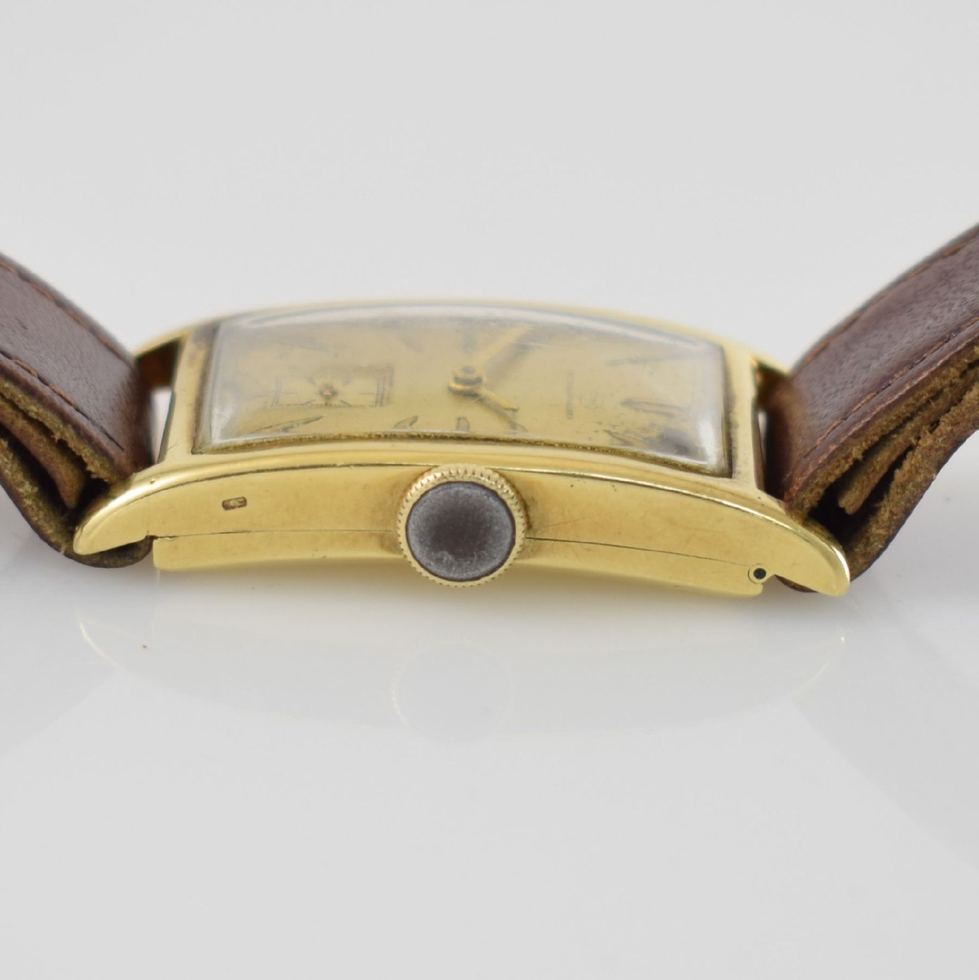 IWC seltene Herrenarmbanduhr in GG 585/000, Handaufzug, Schweiz um 1932, Scharnierboden, Zifferbl. - Bild 4 aus 7