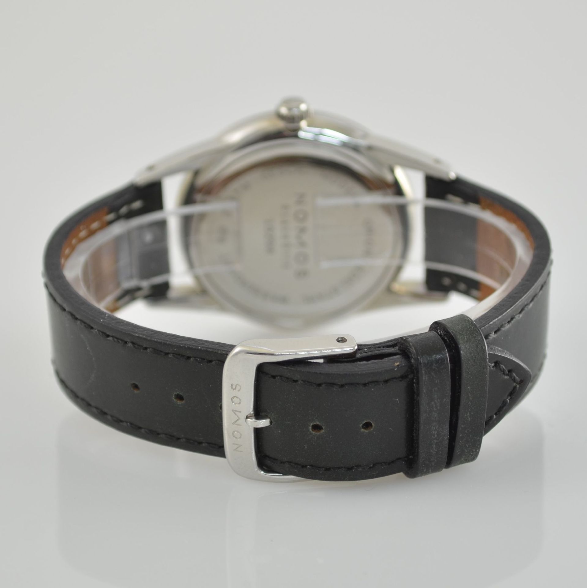 NOMOS Orion Herrenarmbanduhr in Edelstahl, Deutschland um 2005, 3-teil. Gehäuse, Boden & Glasrand - Bild 5 aus 7