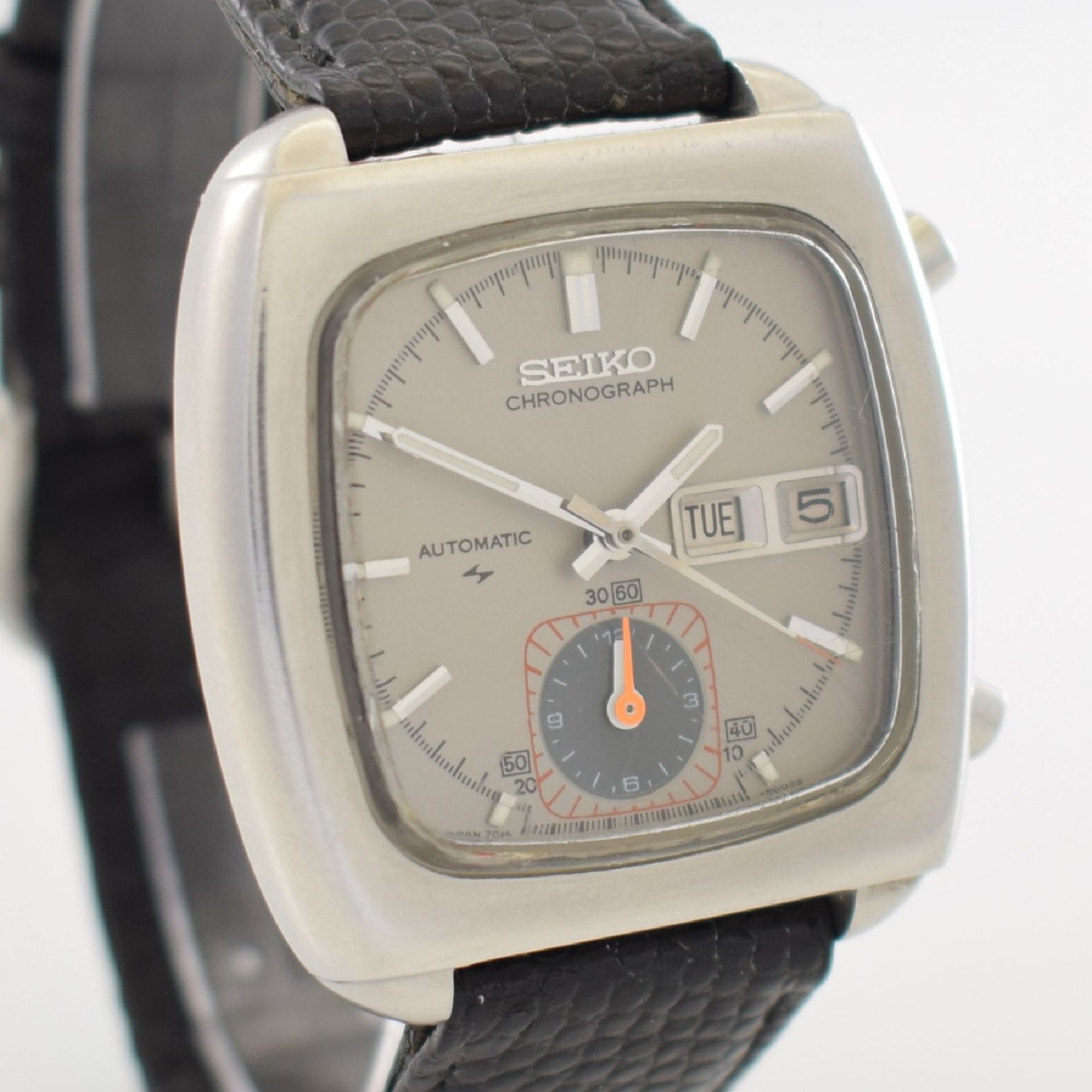 SEIKO seltener Flyback-Chronograph mit Stunden- & Minutenzähler bei 6, Japan um 1975, Automatik, - Bild 6 aus 10