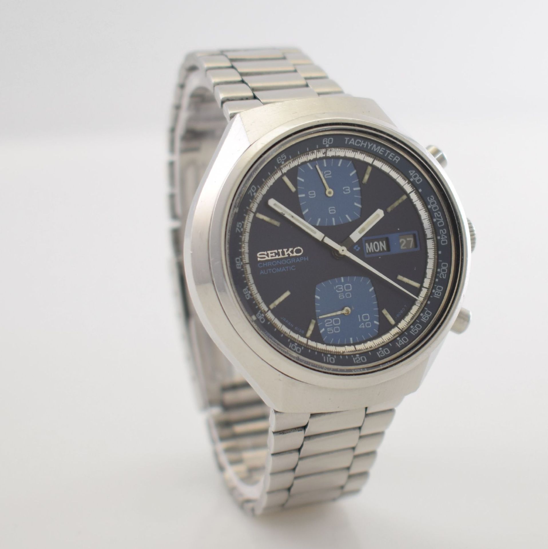 SEIKO Herrenarmbanduhr mit Chronograph, Japan um 1970, Automatik, Ref. 6138-8030, Edelstahlgeh. - Bild 5 aus 7