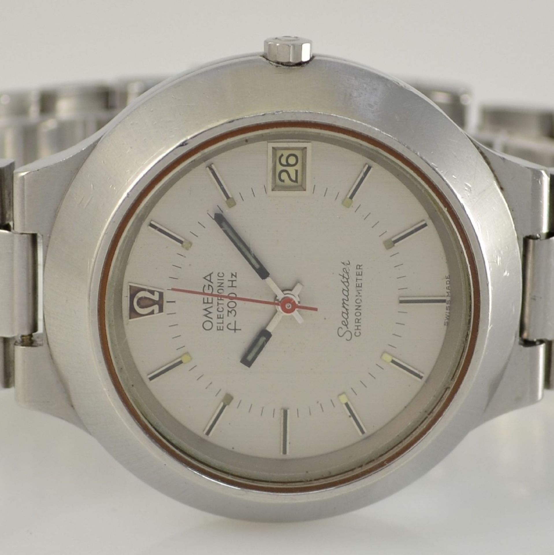 OMEGA Armbandchronometer Electronic f 300Hz Serie Seamaster, Schweiz um 1973, Ref. 198.0008, - Bild 2 aus 11