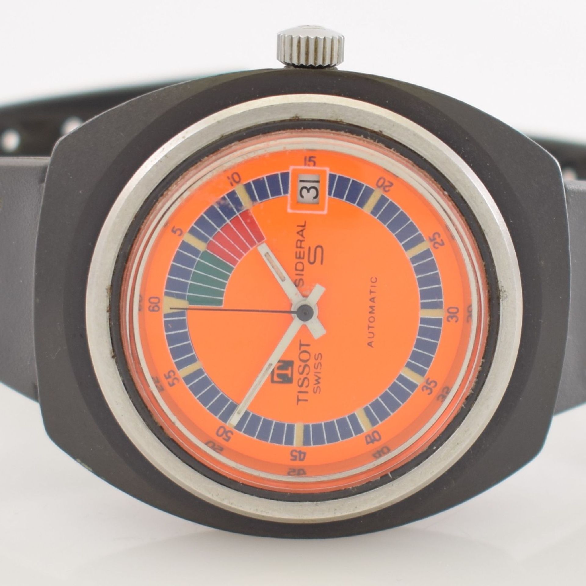 TISSOT Sideral S Herrenarmbanduhr, Schweiz um 1970, Automatik, Fiberglas-Monocoque-Geh., orig. - Bild 2 aus 7