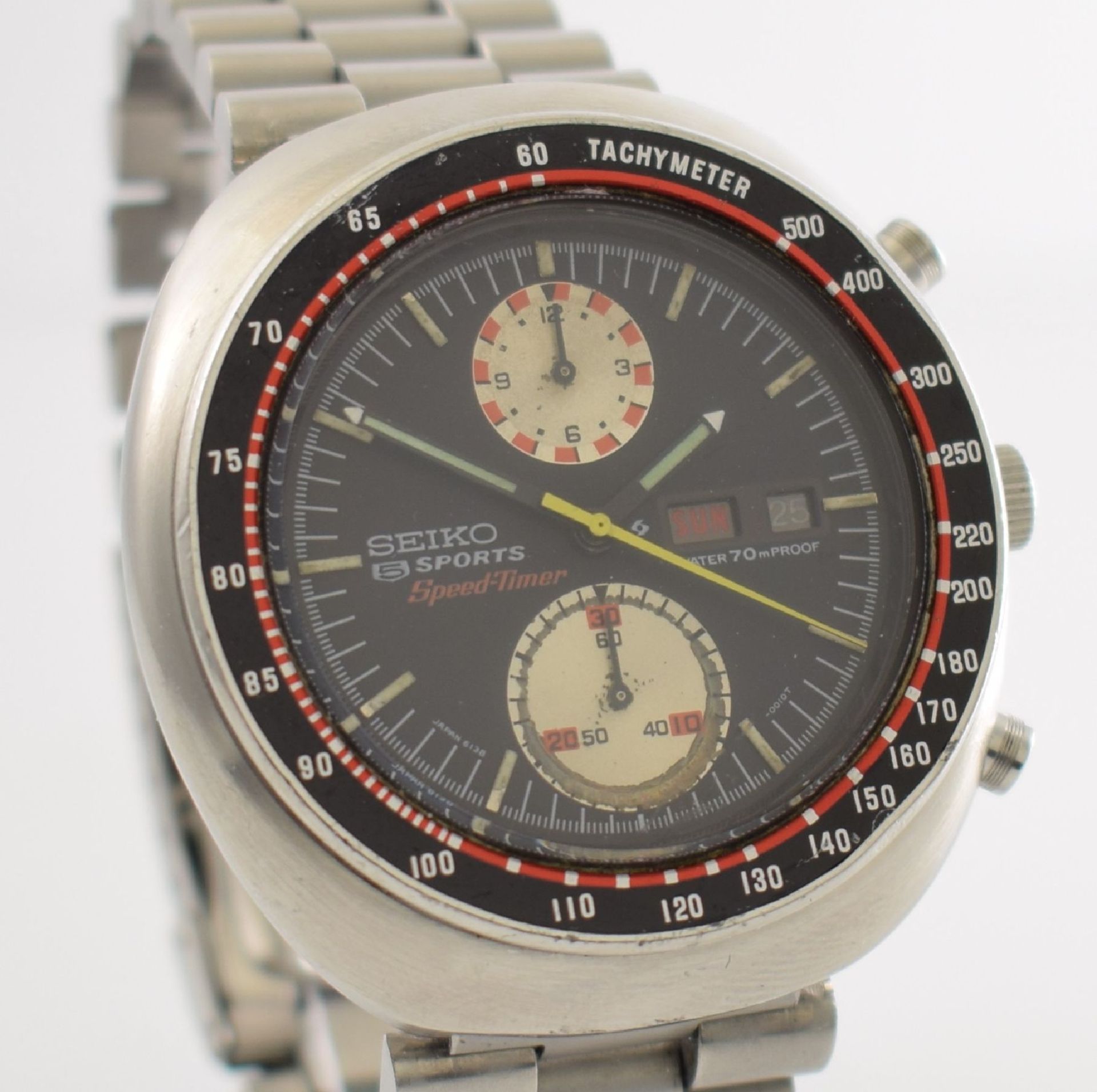 SEIKO 5 Sports Schaltradchronograph Speed-Timer, Automatik, Japan für den dtsch. Markt um 1970, Ref. - Bild 6 aus 6