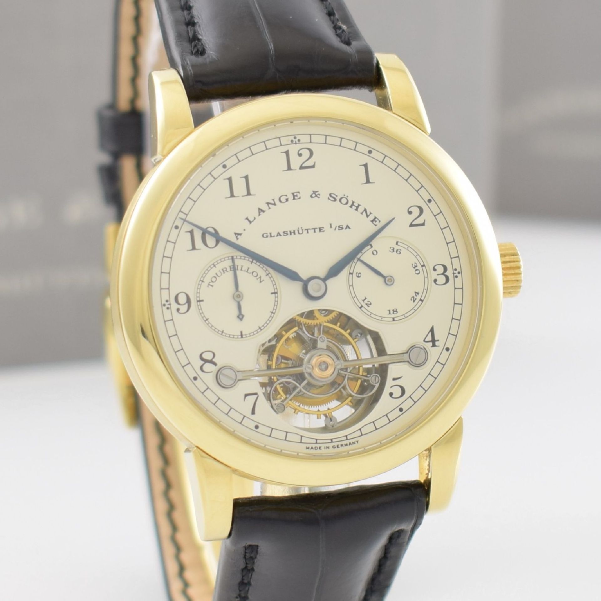 A. LANGE & SÖHNE hochfeines & seltenes Tourbillon Pour le Mérite in GG 750/000, Ref. 701.001, auf - Bild 7 aus 13