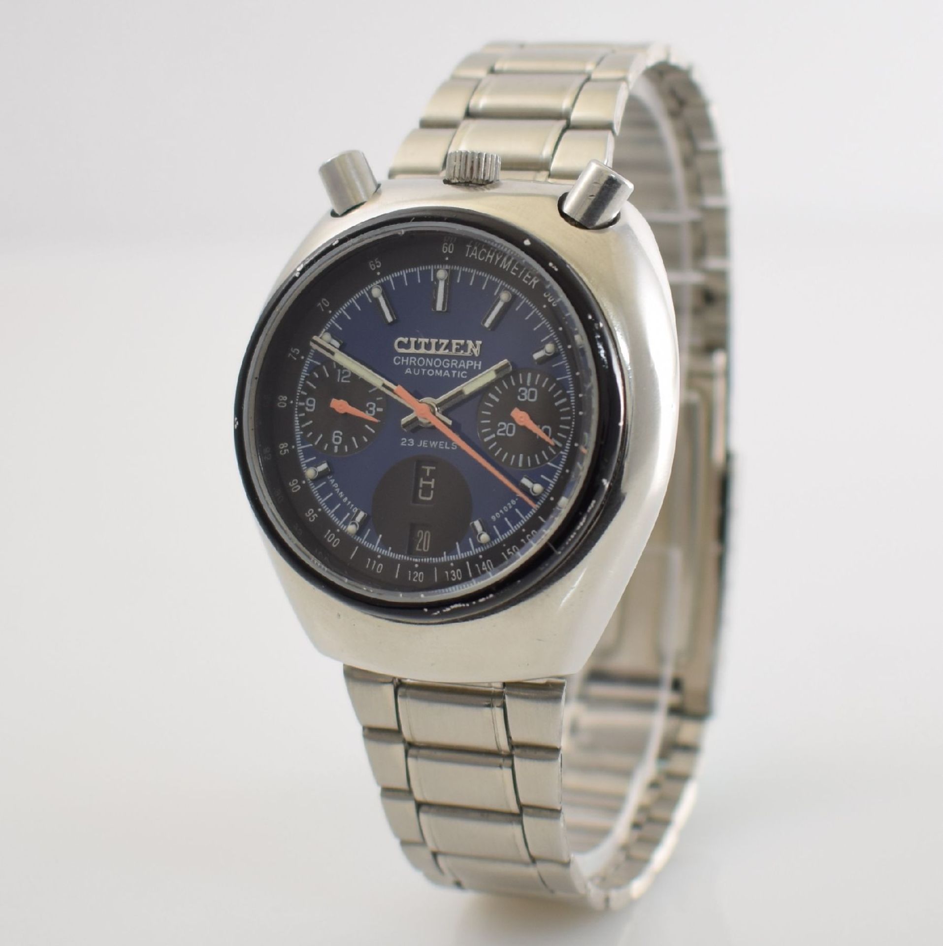 CITIZEN Automatikchronograph sog. Bullhead, Automatik, Ref. 4-901177 K, Japan um 1970, Metallgeh. - Bild 3 aus 6