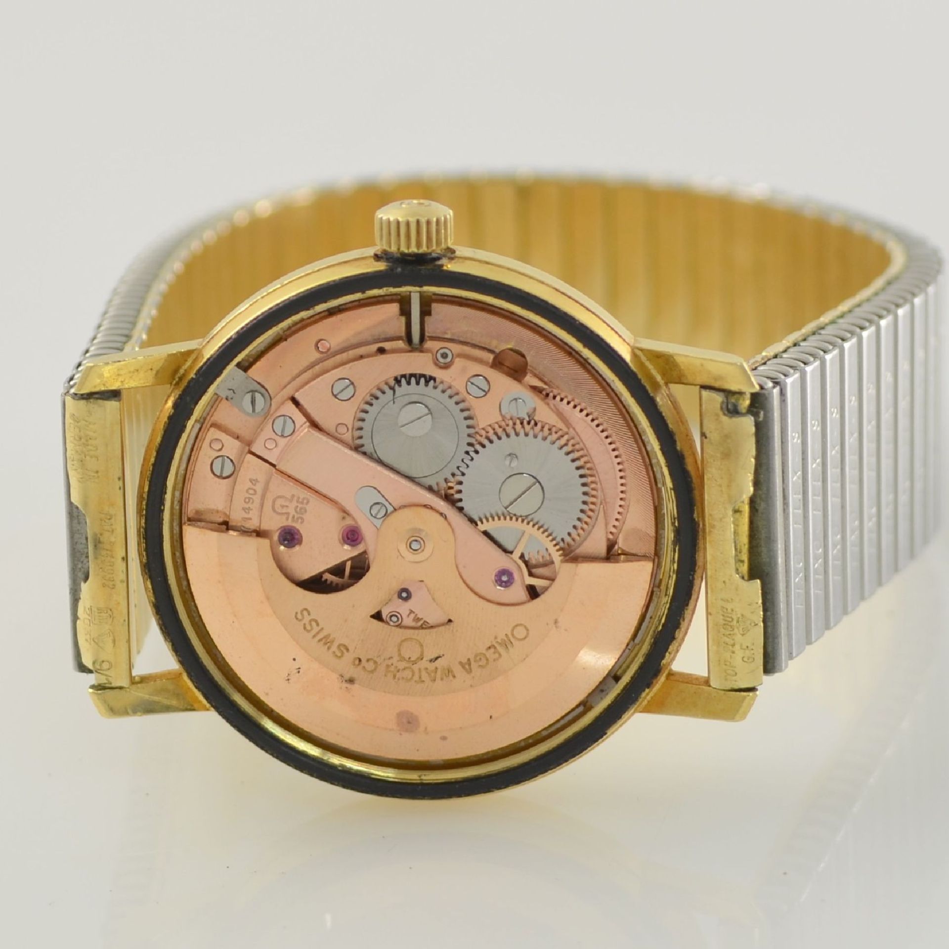 OMEGA Geneve Herrenarmbanduhr in GG 750/000, Schweiz um 1969, Automatik, Ref. 166037, Boden geschr., - Bild 7 aus 9