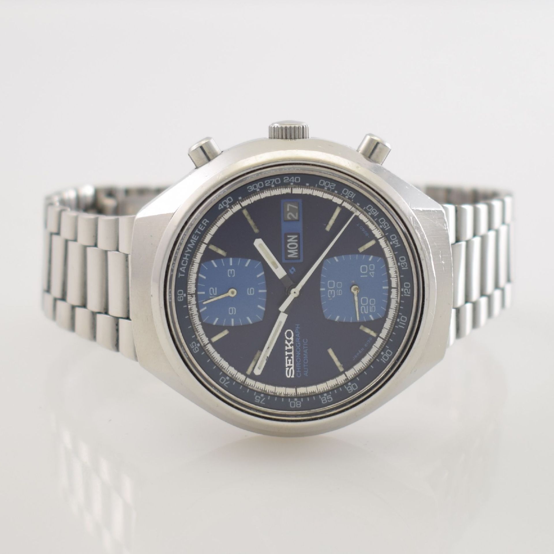 SEIKO Herrenarmbanduhr mit Chronograph, Japan um 1970, Automatik, Ref. 6138-8030, Edelstahlgeh.