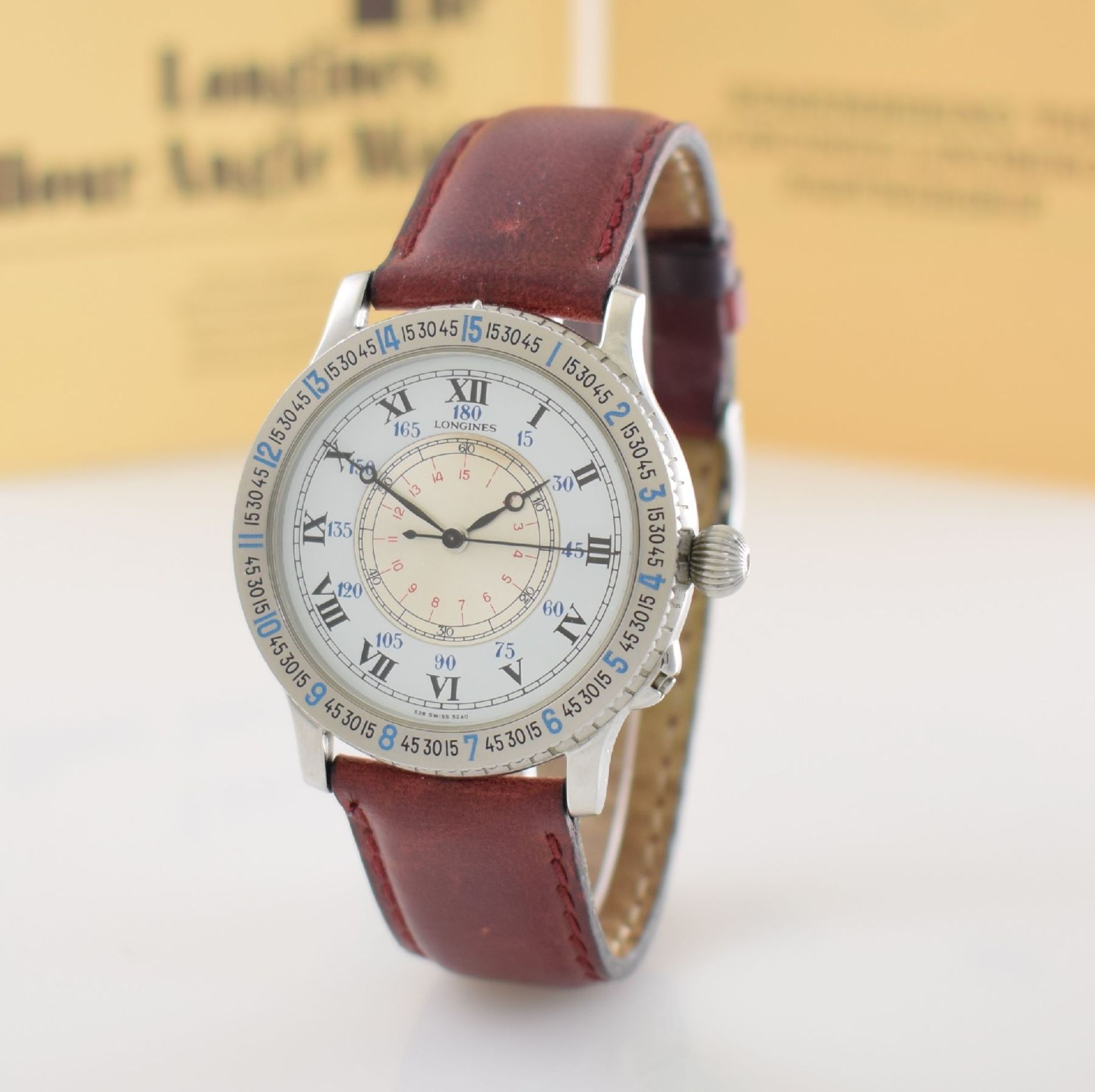 LONGINES Lindbergh Herrenarmbanduhr in Stahl, Schweiz um 1994, Automatik, pol. Geh. m. rücks. - Bild 5 aus 10