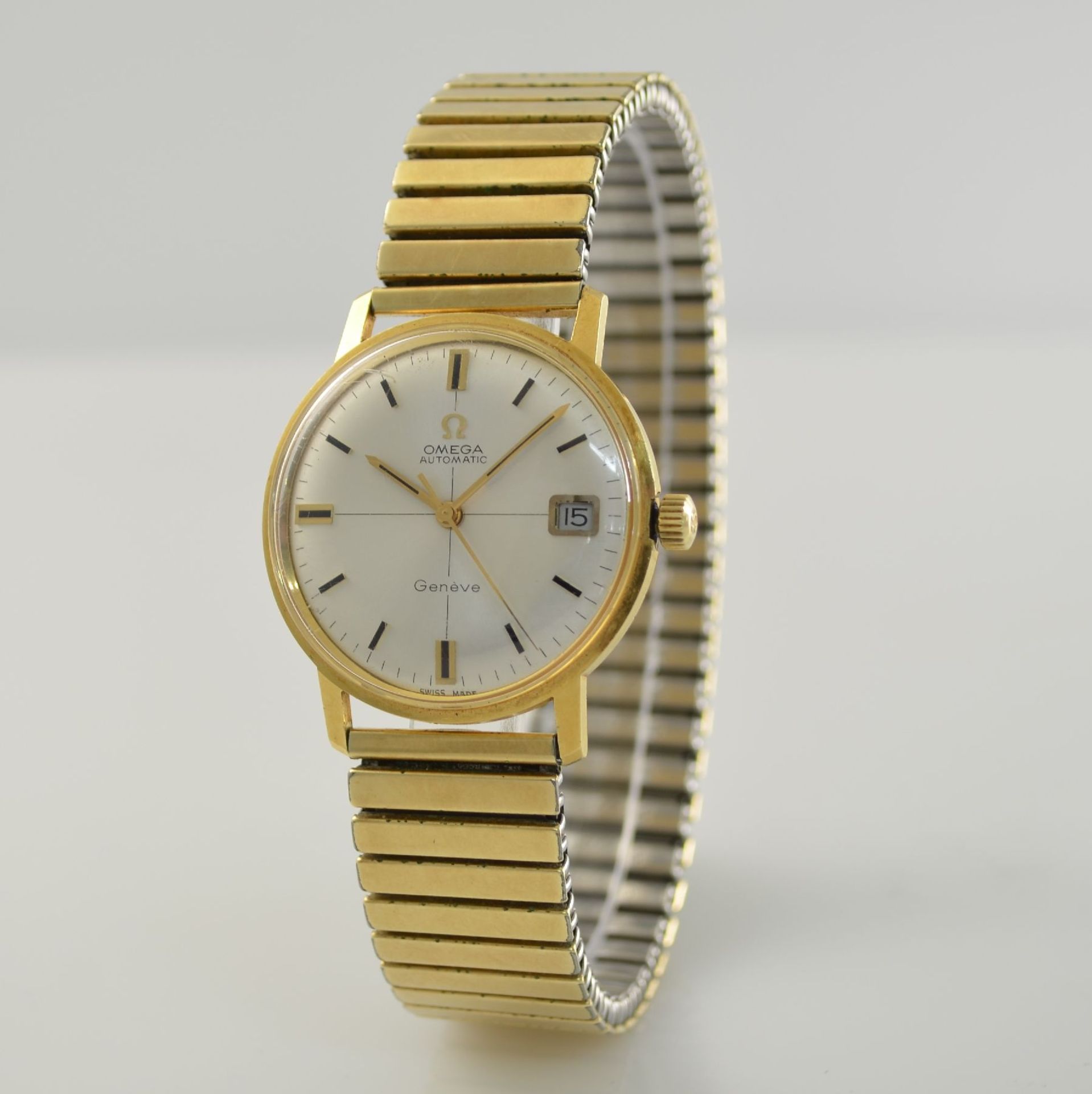 OMEGA Geneve Herrenarmbanduhr in GG 750/000, Schweiz um 1969, Automatik, Ref. 166037, Boden geschr., - Bild 3 aus 9