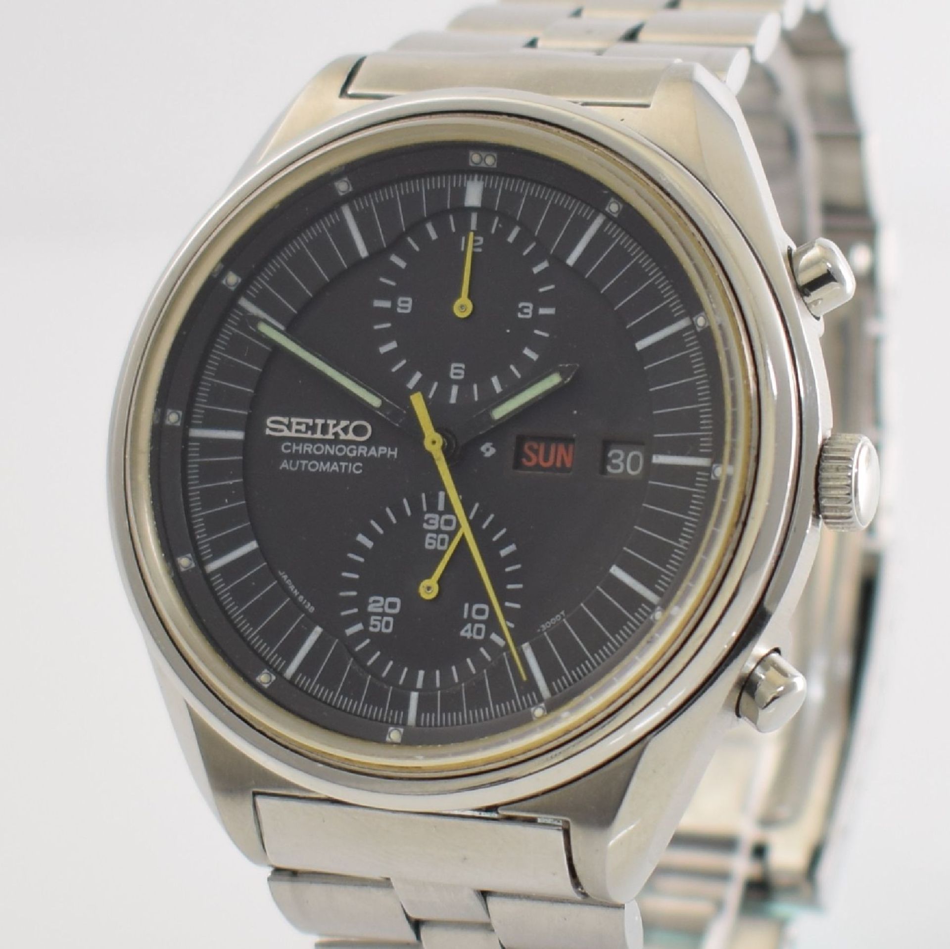 SEIKO Herrenarmbanduhr mit Chronograph in Stahl, Japan um 1975, Automatik, Ref. 6138- 3002, verschr. - Bild 4 aus 6