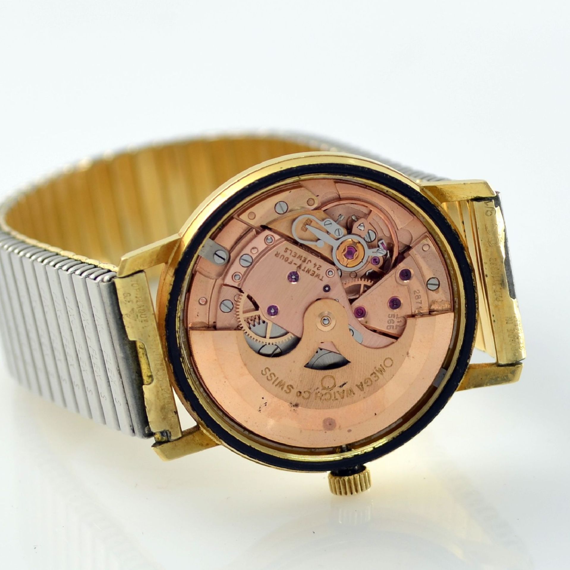 OMEGA Geneve Herrenarmbanduhr in GG 750/000, Schweiz um 1969, Automatik, Ref. 166037, Boden geschr., - Bild 8 aus 9