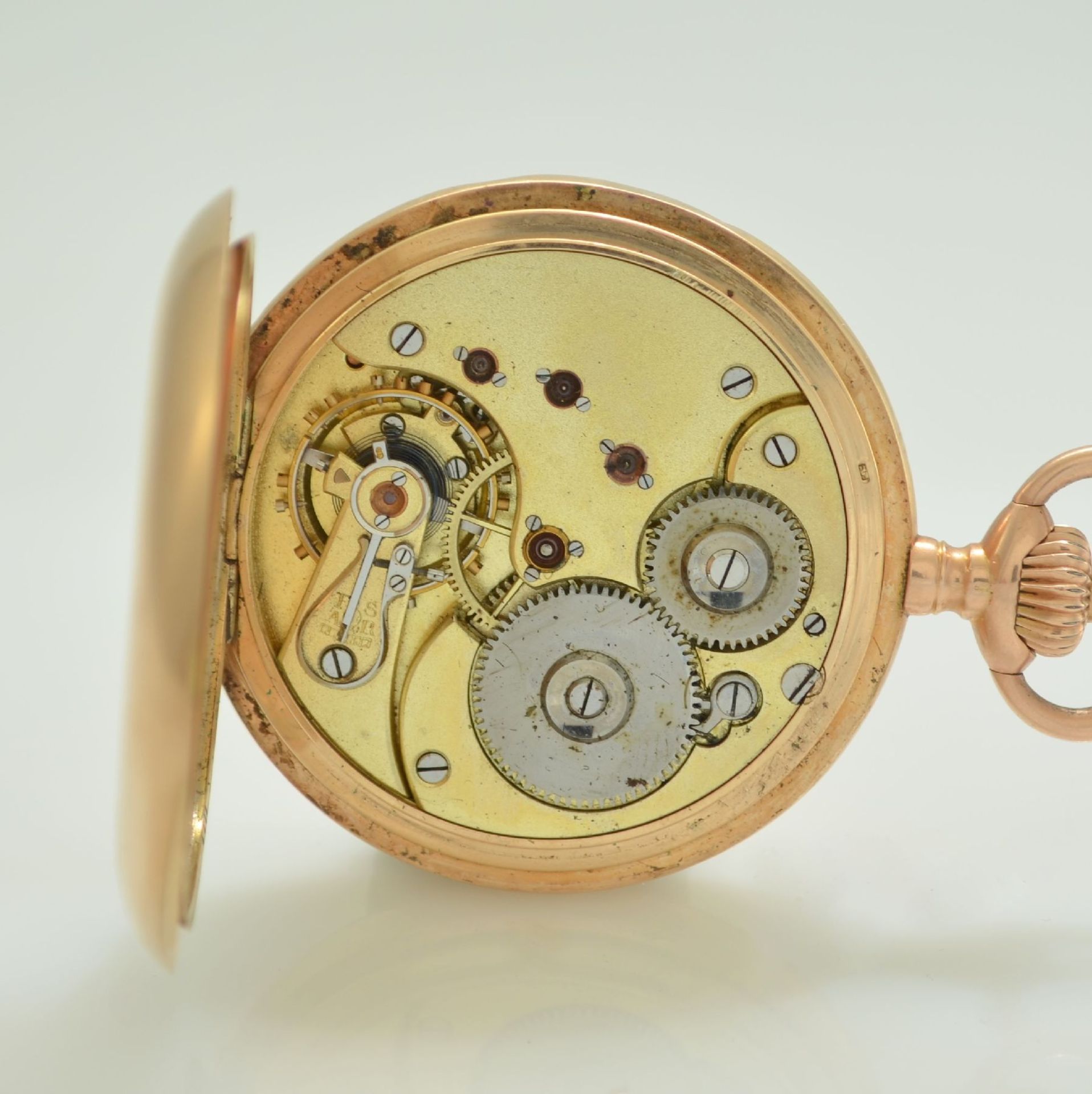 OMEGA schwere Herrensavonette in RG 585/000, Schweiz um 1900, guill. 3-Deckel Goldgeh. dell., 2-tlg. - Bild 8 aus 8