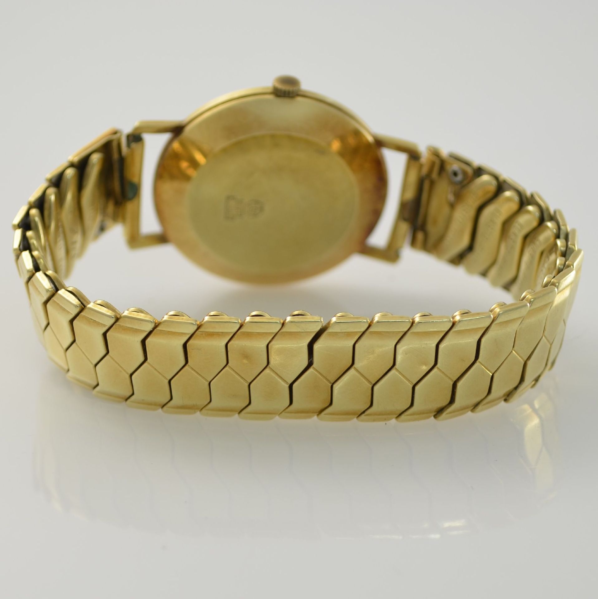 EXCELLENT Herrenarmbanduhr in GG 585/000 an Elasto-Fixo Band mit 585/000 GG Schale, Schweiz um 1960, - Bild 6 aus 8