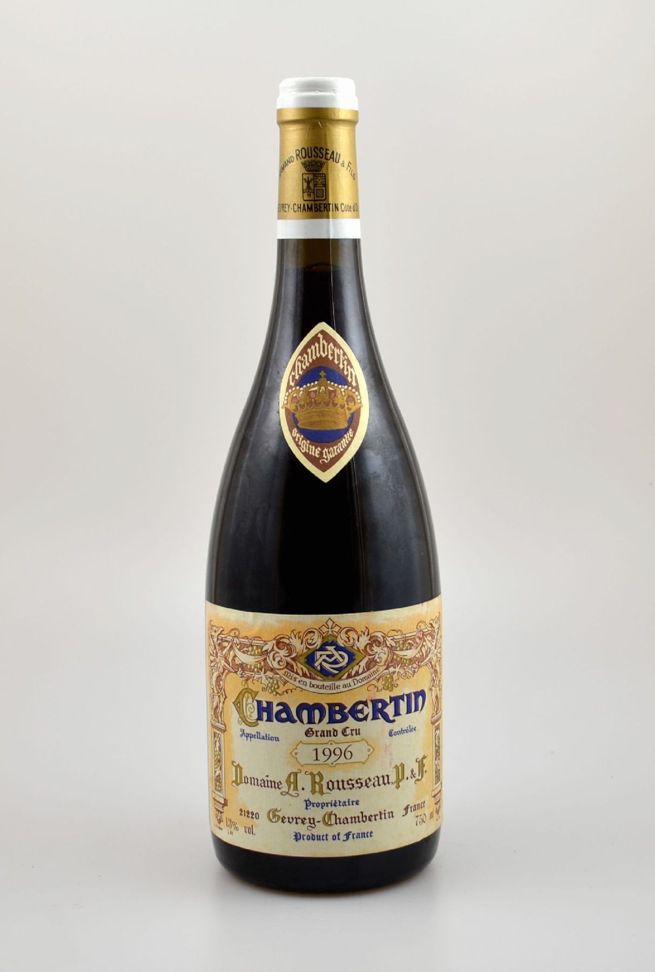 1 Flasche 1996 Domaine Armand Rousseau, Pere et Fils, Chambertin Grand Cru, ca. 75 cl, 13 % Vol.,