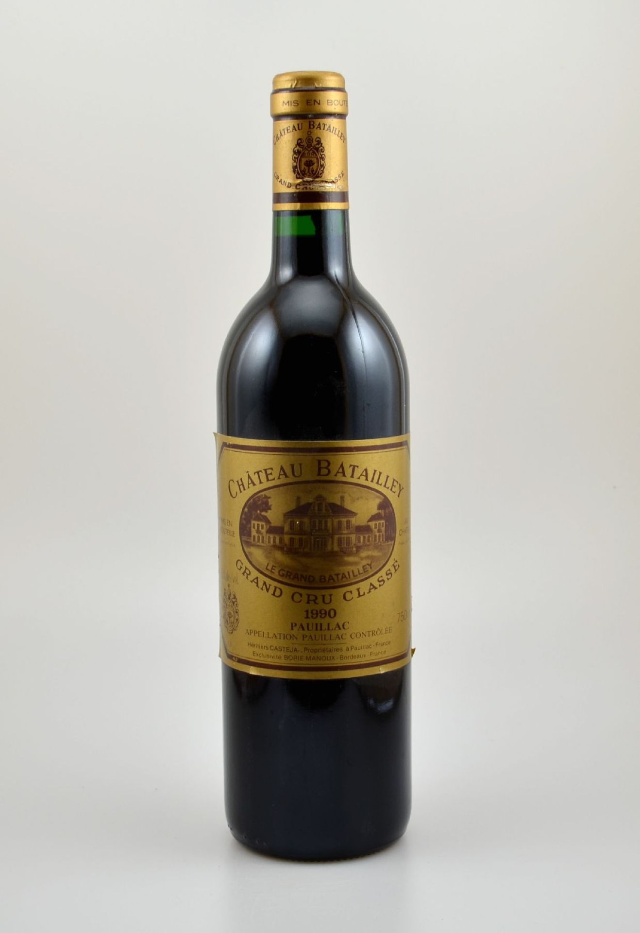 2 Flaschen 1990 Chateau Batailley, Pauillac, Grand Cru Classe, je ca. 75 cl, Füllstände: je into