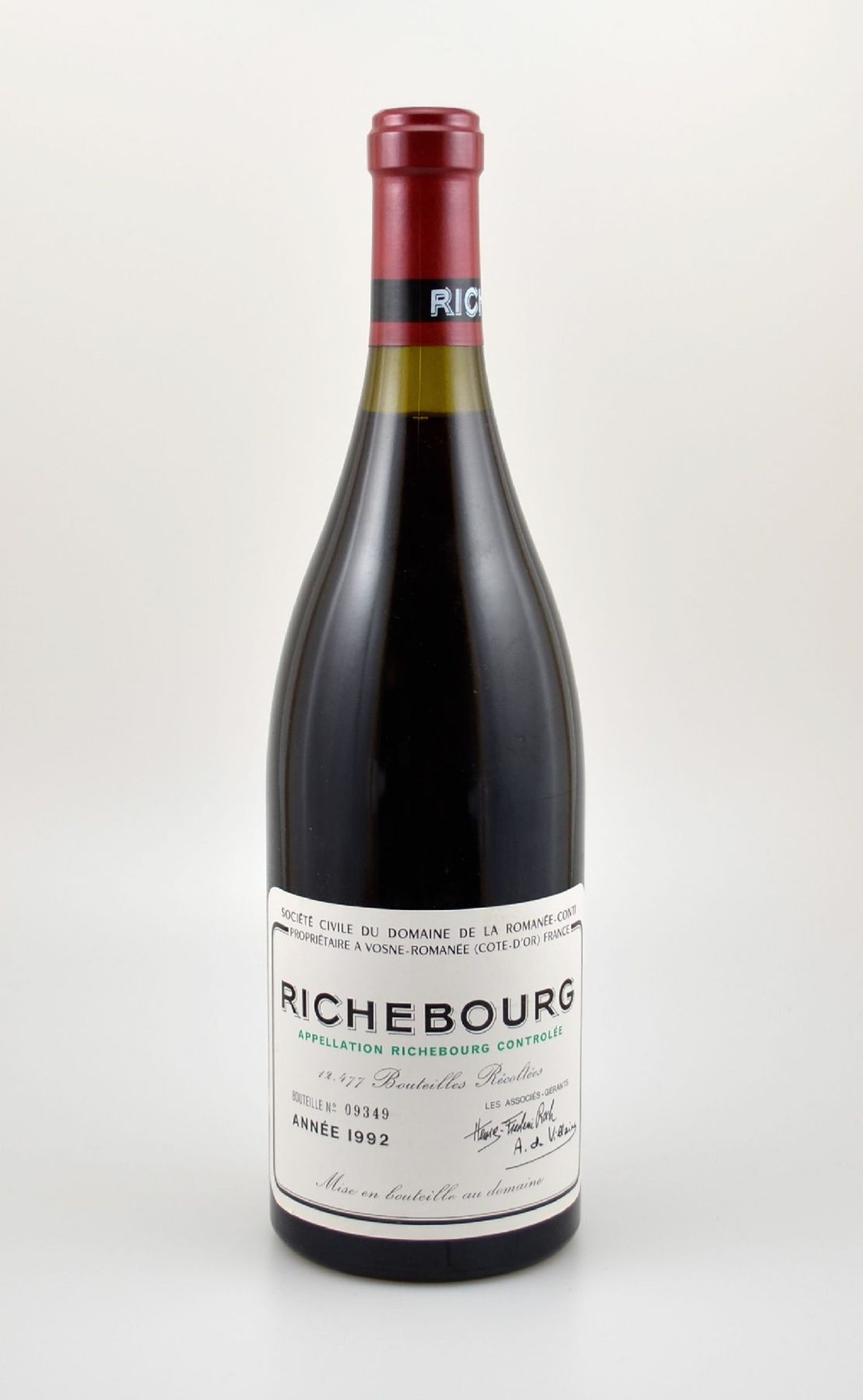 1 Flasche 1992 Richebourg Grand Cru, Domaine de La Romanee-Conti, ca. 75 cl, 13 % Vol., Abstand