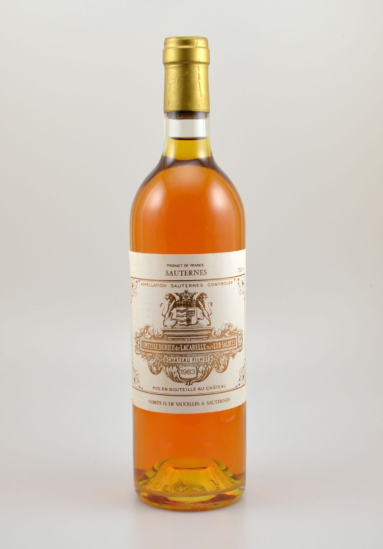 4 Flaschen 1983 Chateau Filhot Comtesse Durieu de Lacarelle nee Lur-Saluces , Sauternes, jeca. 75