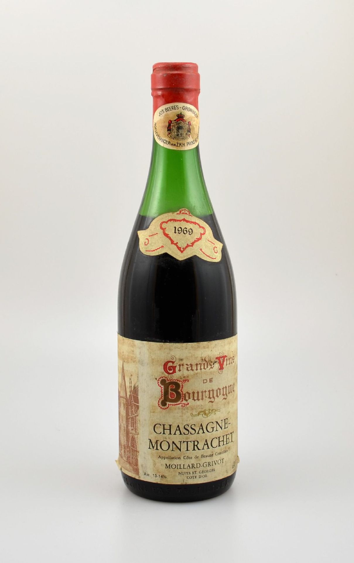 1 Flasche 1969 Chassagne-Montrachet, Moillard-Grivot, Abstand zwischen Kapsel und Wein: ca. 5,5