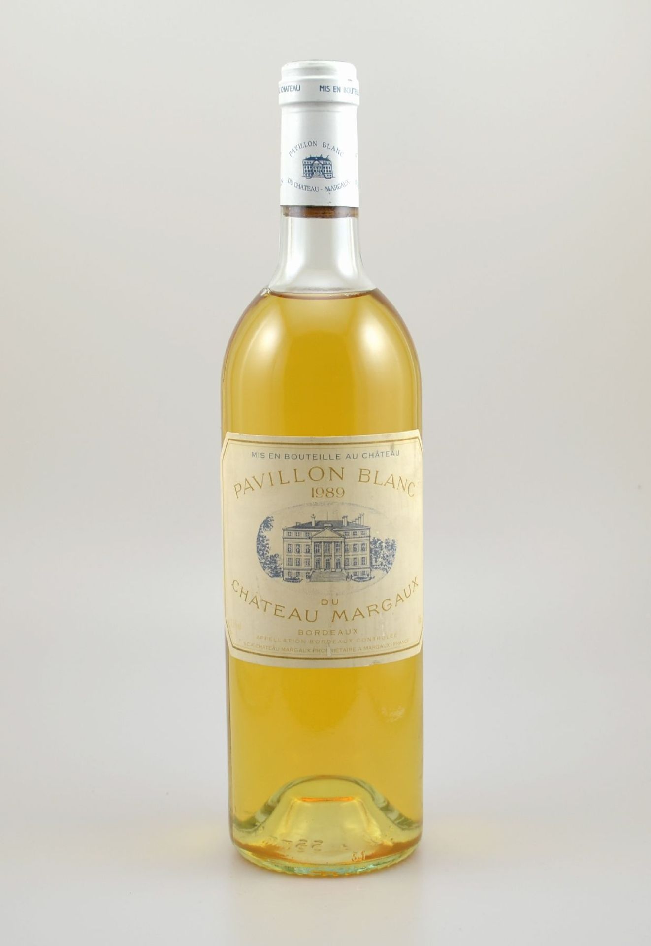 1 Flasche 1989 Pavillon Blanc du Chateau Margaux, Margaux, ca. 75 cl, 12,5 % Vol., Füllstand: ca.