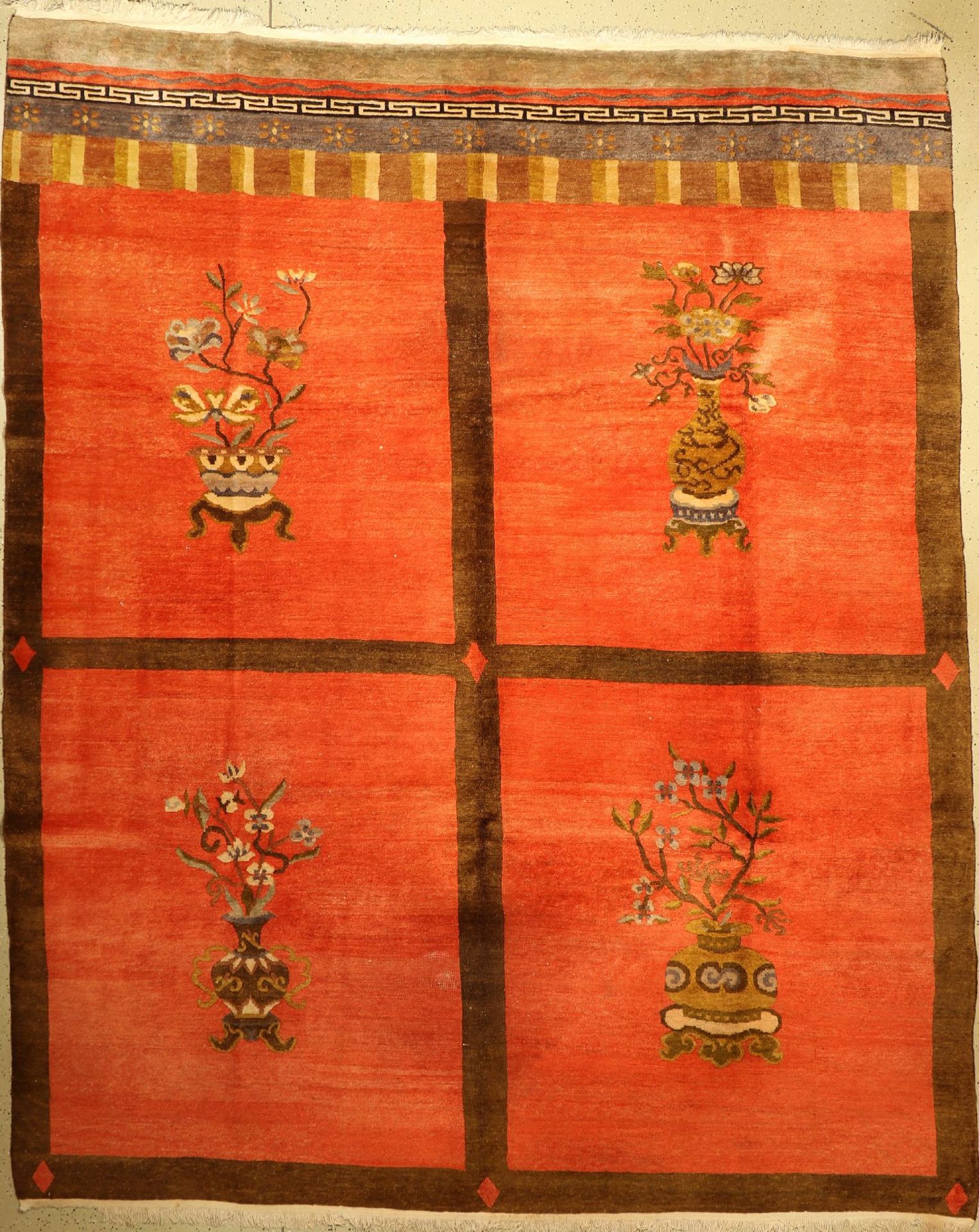 Mongolische Engsi Design, um 1940, Wolle auf Baumwolle, ca. 370 x 300 cm, EHZ: 3Mongolian Engsi